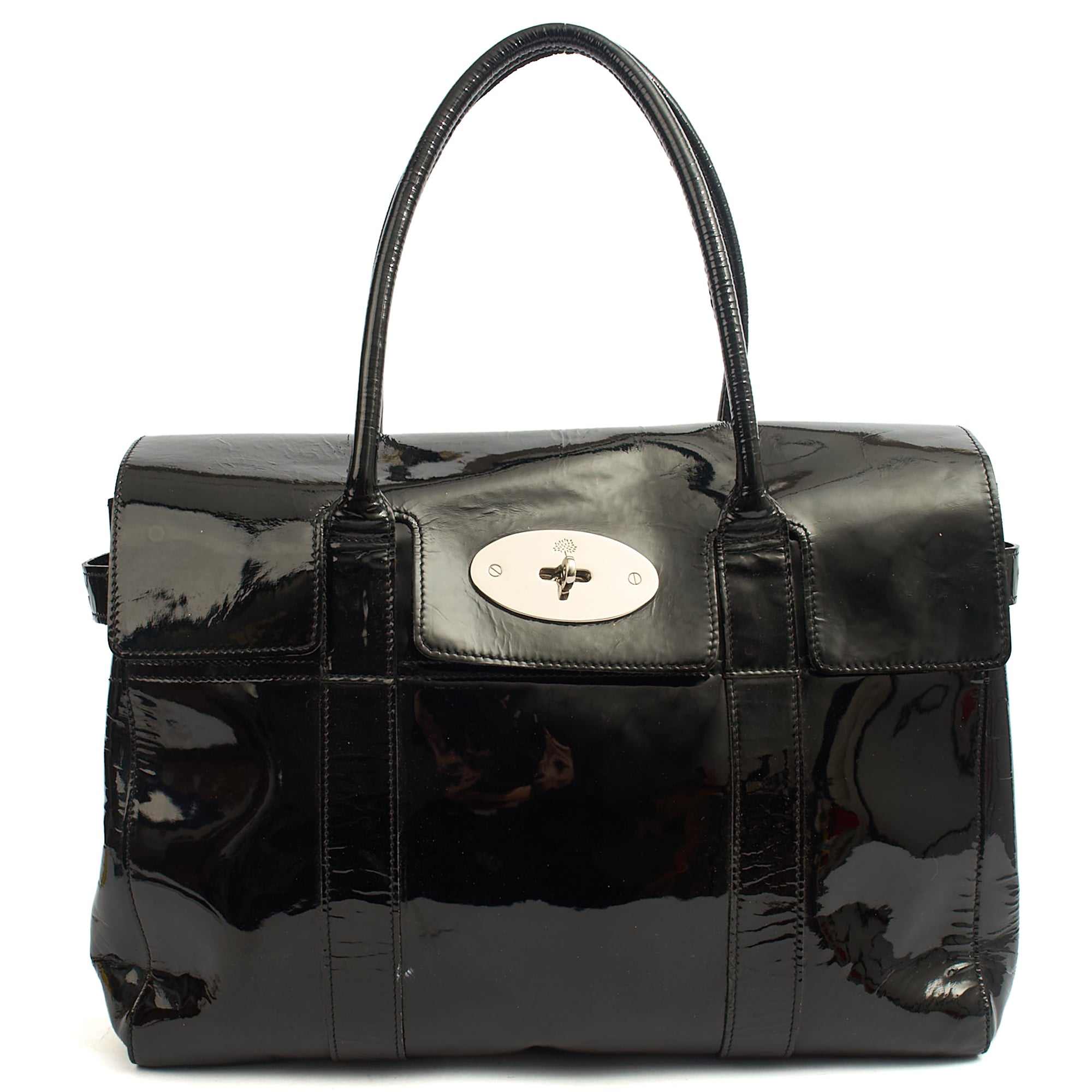Mulberry Tote Bayswater Heritage in Black, Patent Leather
