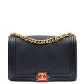 Chanel Shoulder Bag Boy - New Medium in Blue, Leather