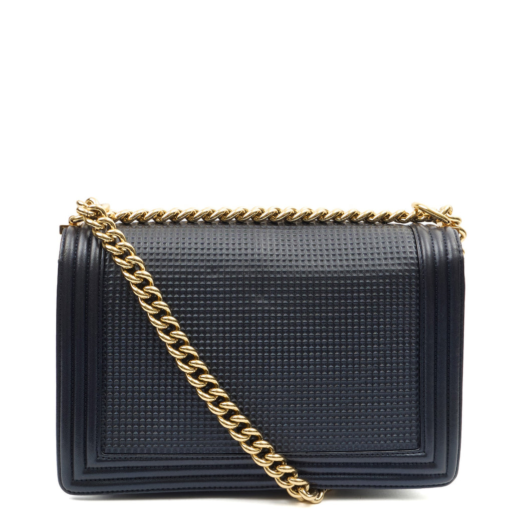 Chanel Shoulder Bag Boy - New Medium in Blue, Leather
