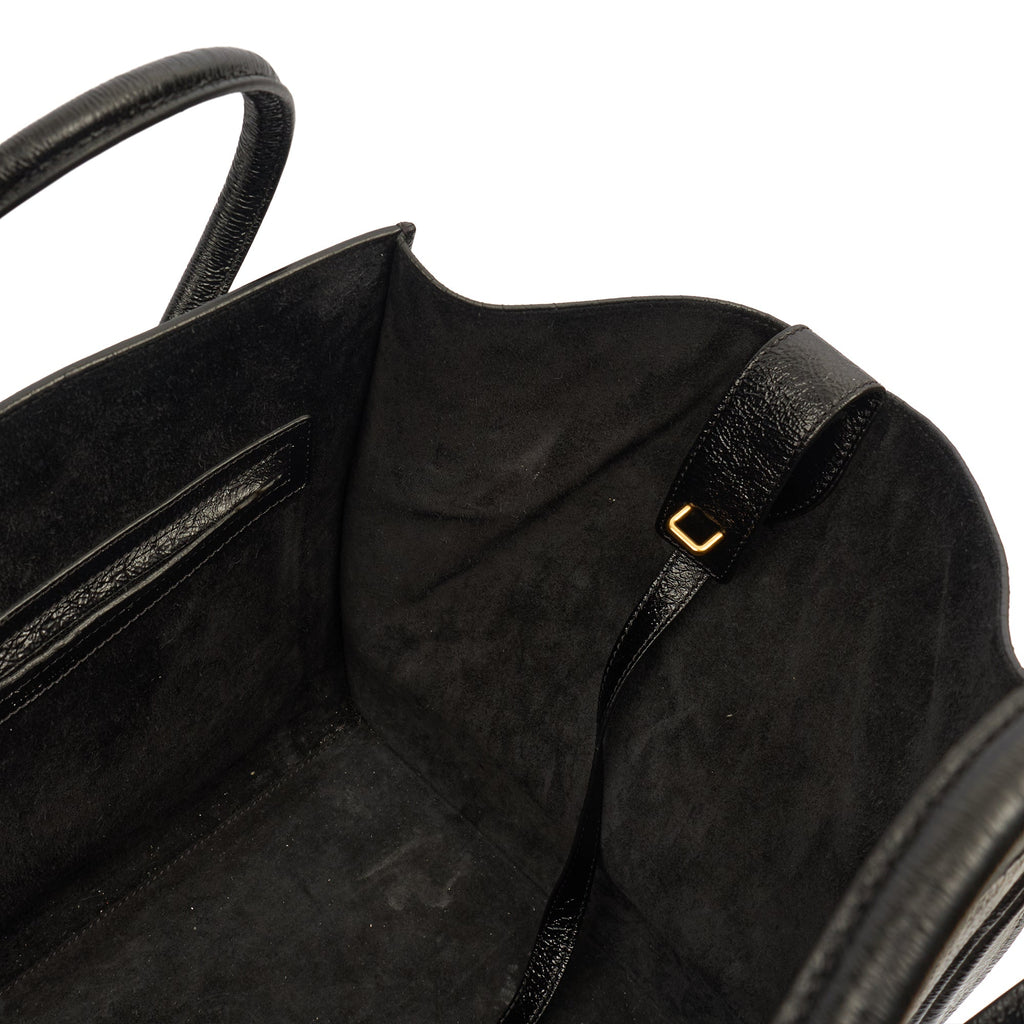 Celine Tote Luggage - Medium in Black, Patent Leather