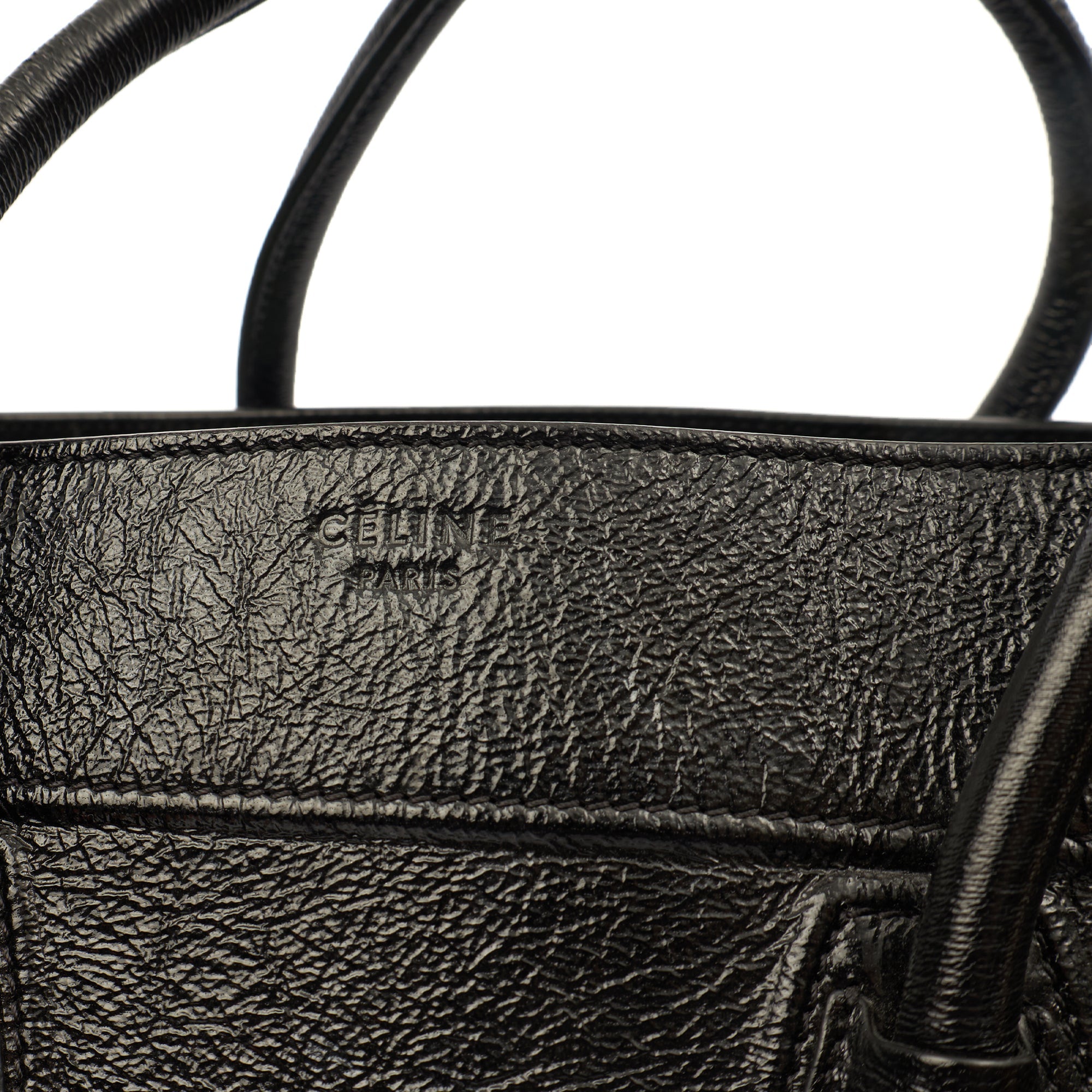 Celine Tote Luggage - Medium in Black, Patent Leather