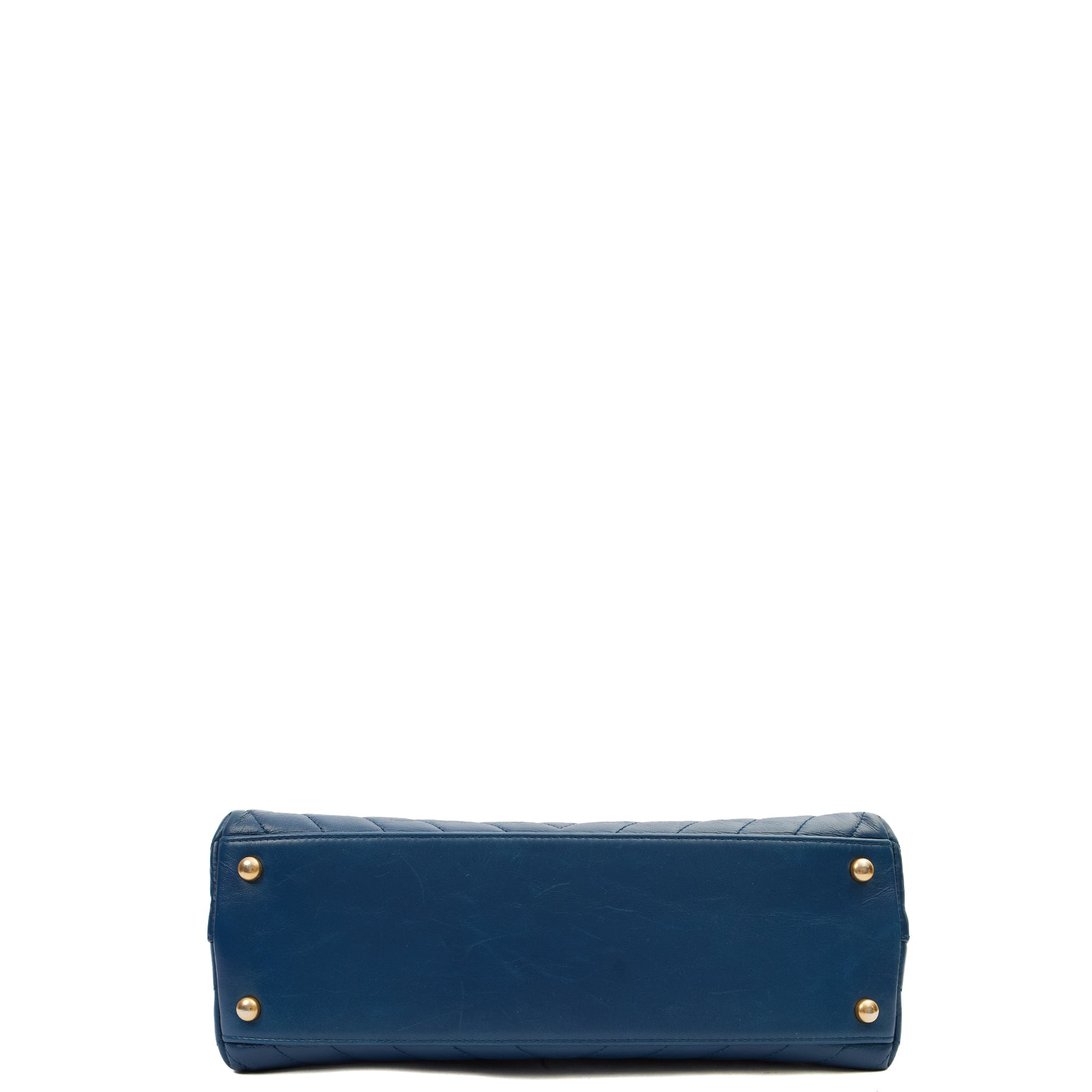 Chanel Top Handle Coco Top Handle in Blue, Crinkled Calfskin Leather
