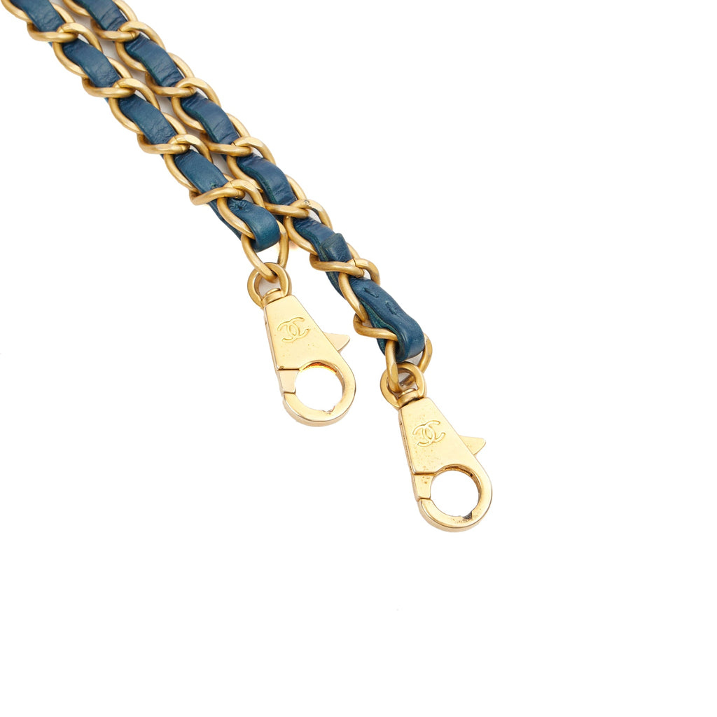 Chanel Top Handle Coco Top Handle in Blue, Crinkled Calfskin Leather