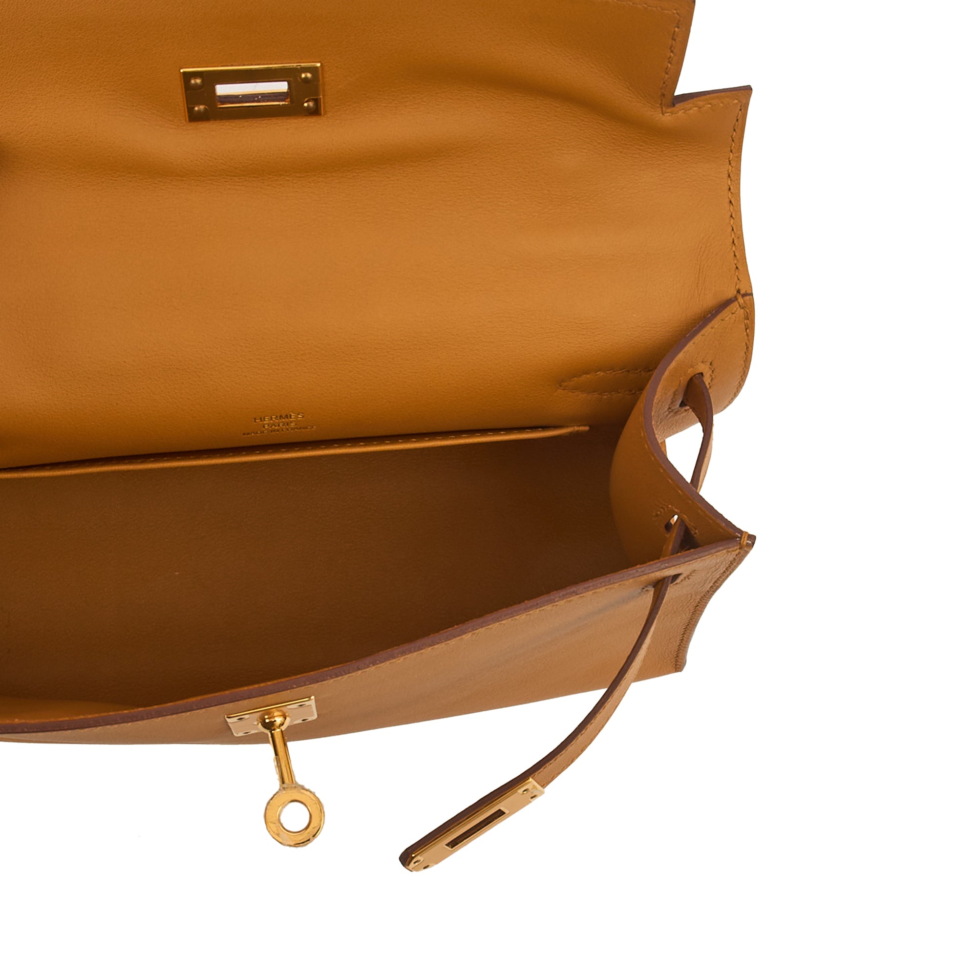 Hermes Mini Bag Kelly Pochette in Sesame, Swift Leather
