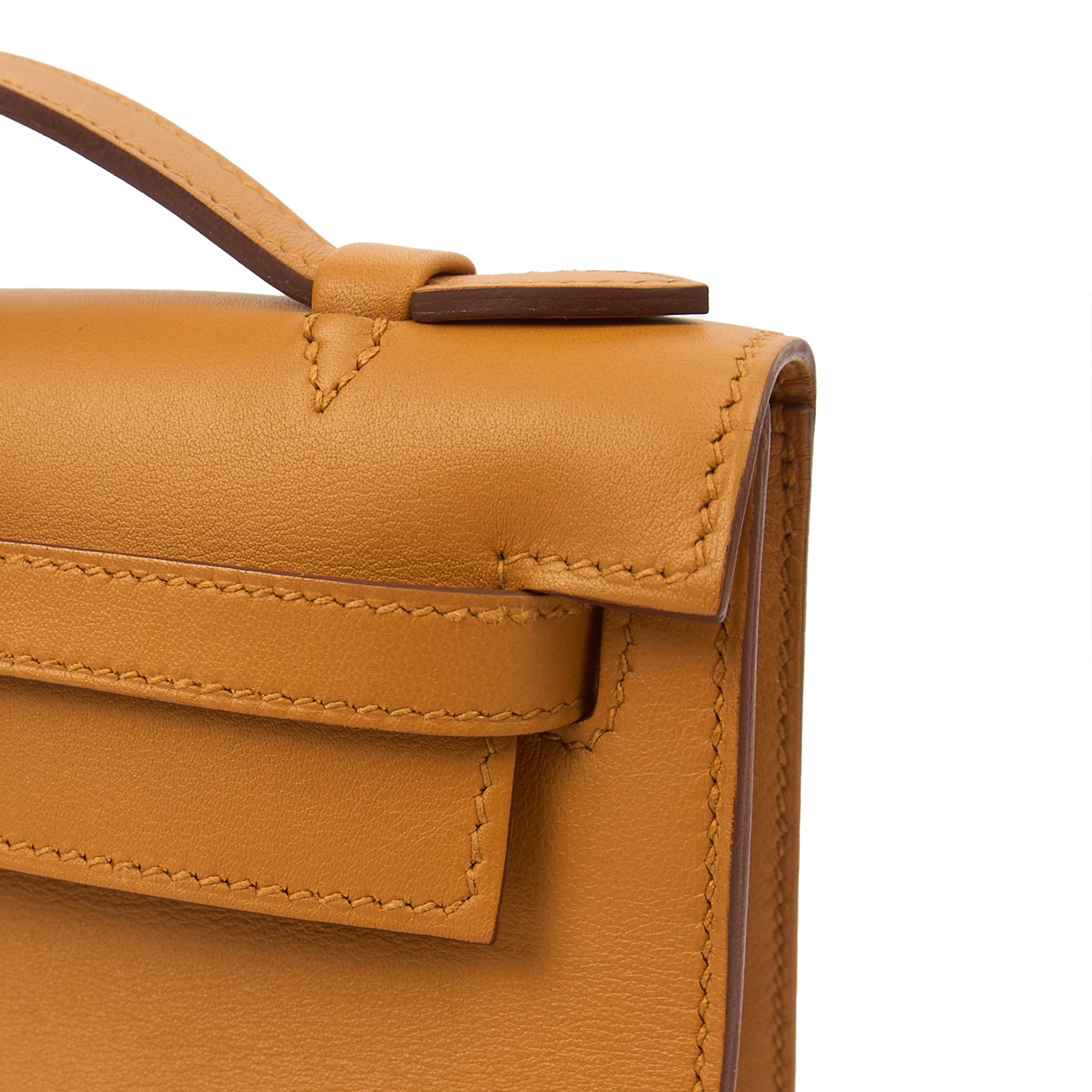 Hermes Mini Bag Kelly Pochette in Sesame, Swift Leather