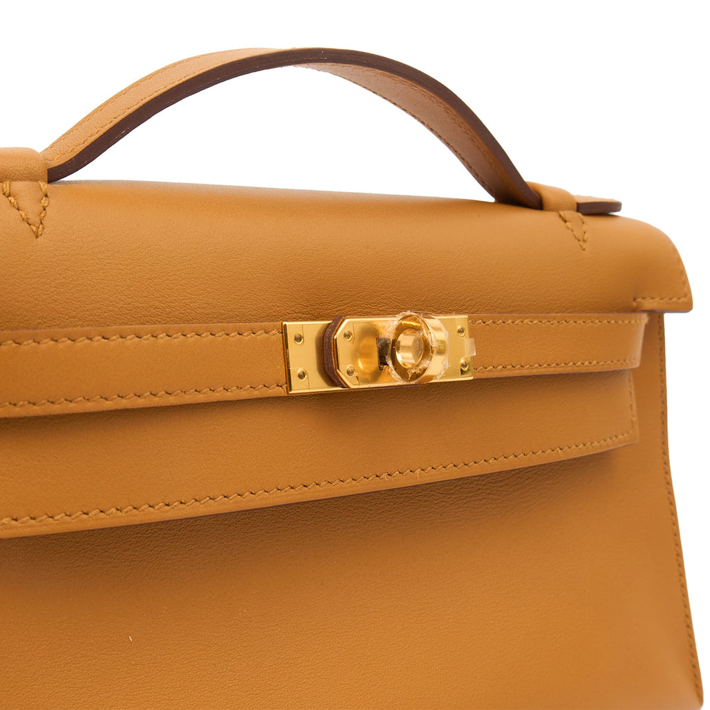 Hermes Mini Bag Kelly Pochette in Sesame, Swift Leather