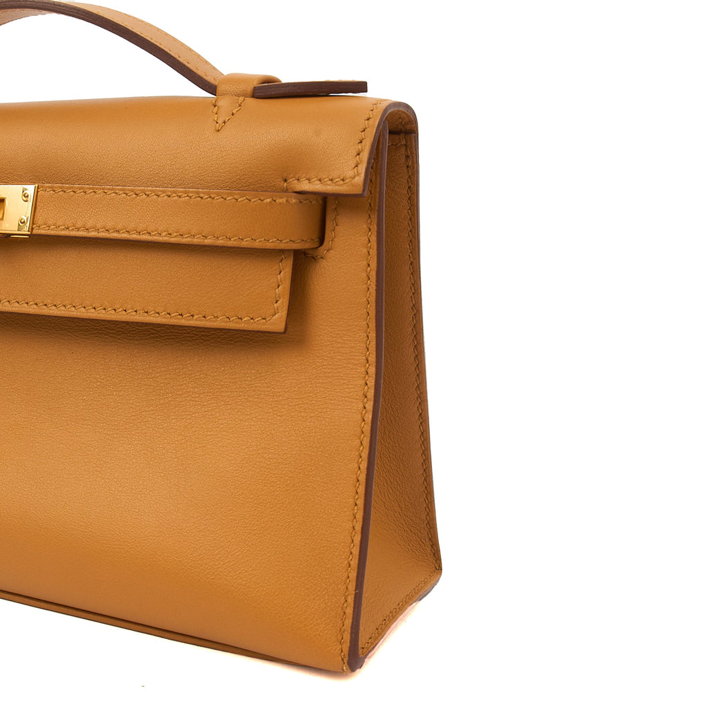 Hermes Mini Bag Kelly Pochette in Sesame, Swift Leather