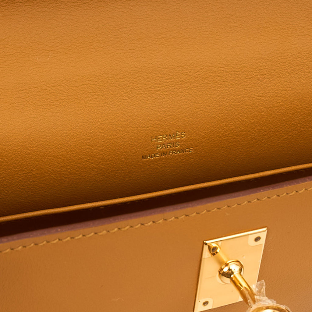 Hermes Mini Bag Kelly Pochette in Sesame, Swift Leather
