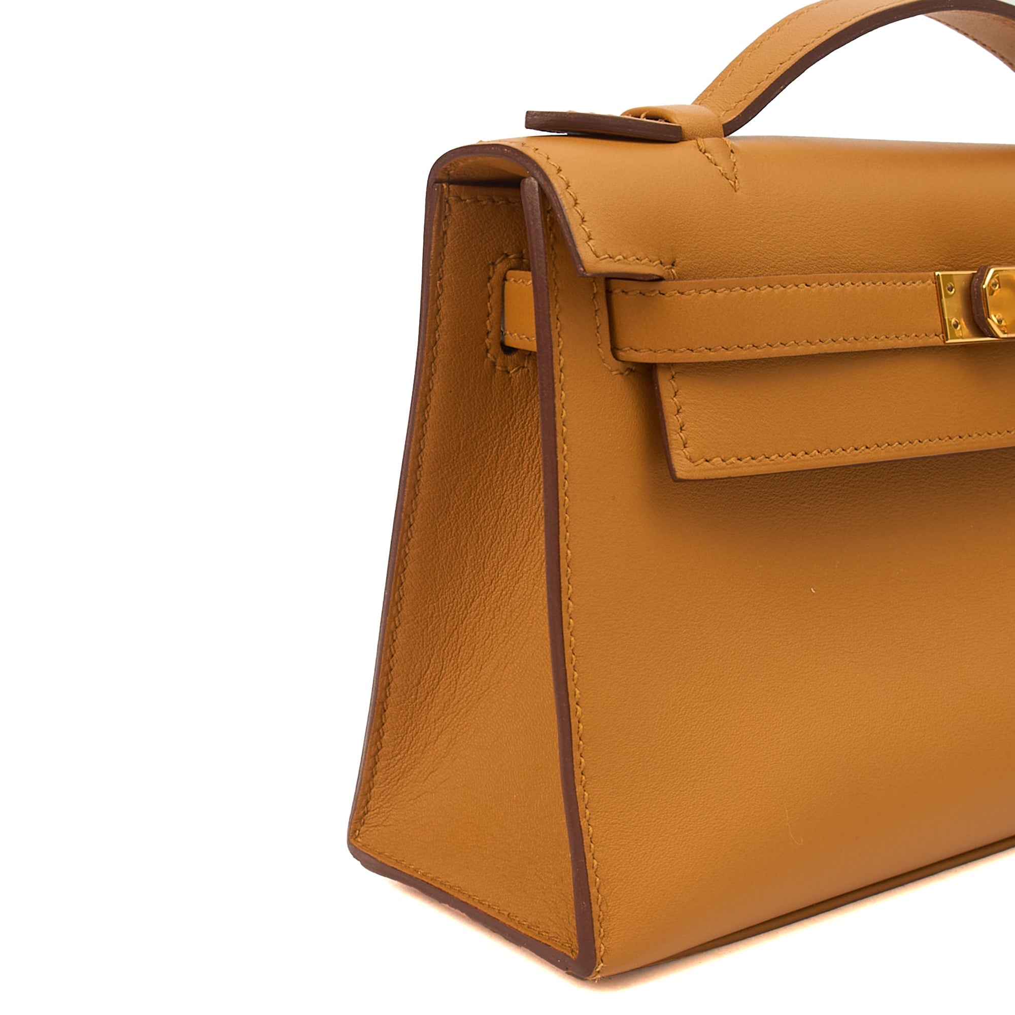 Hermes Mini Bag Kelly Pochette in Sesame, Swift Leather