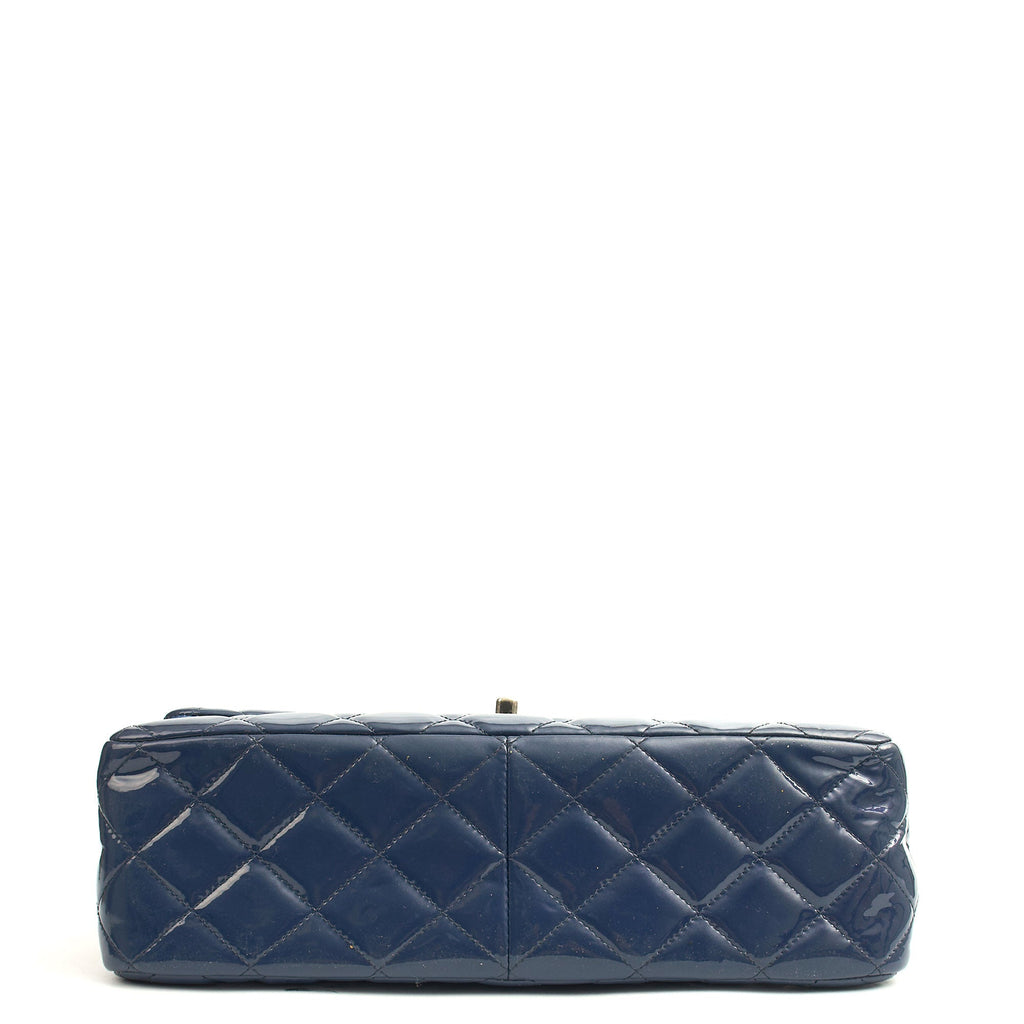 Chanel Shoulder Bag Jumbo - Double Flap in Navy, Patent Leather