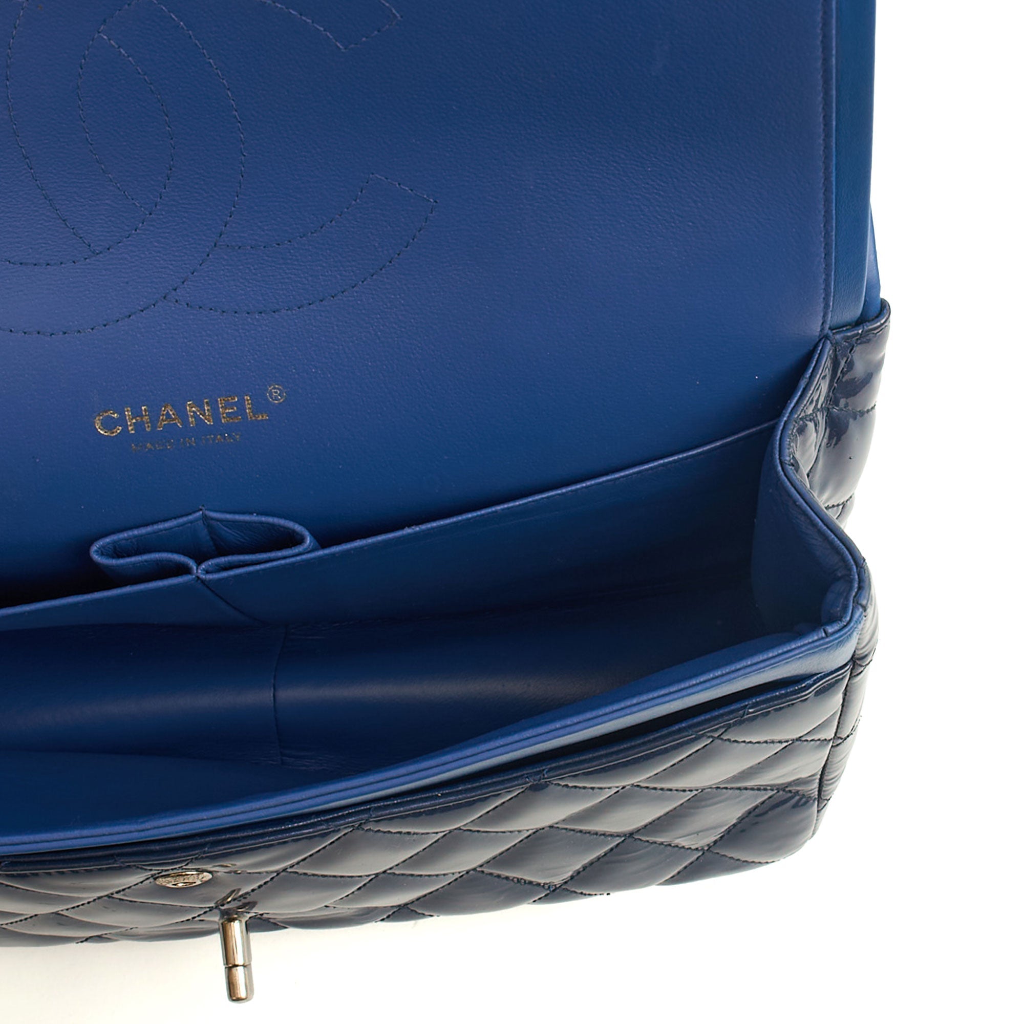 Chanel Shoulder Bag Jumbo - Double Flap in Navy, Patent Leather