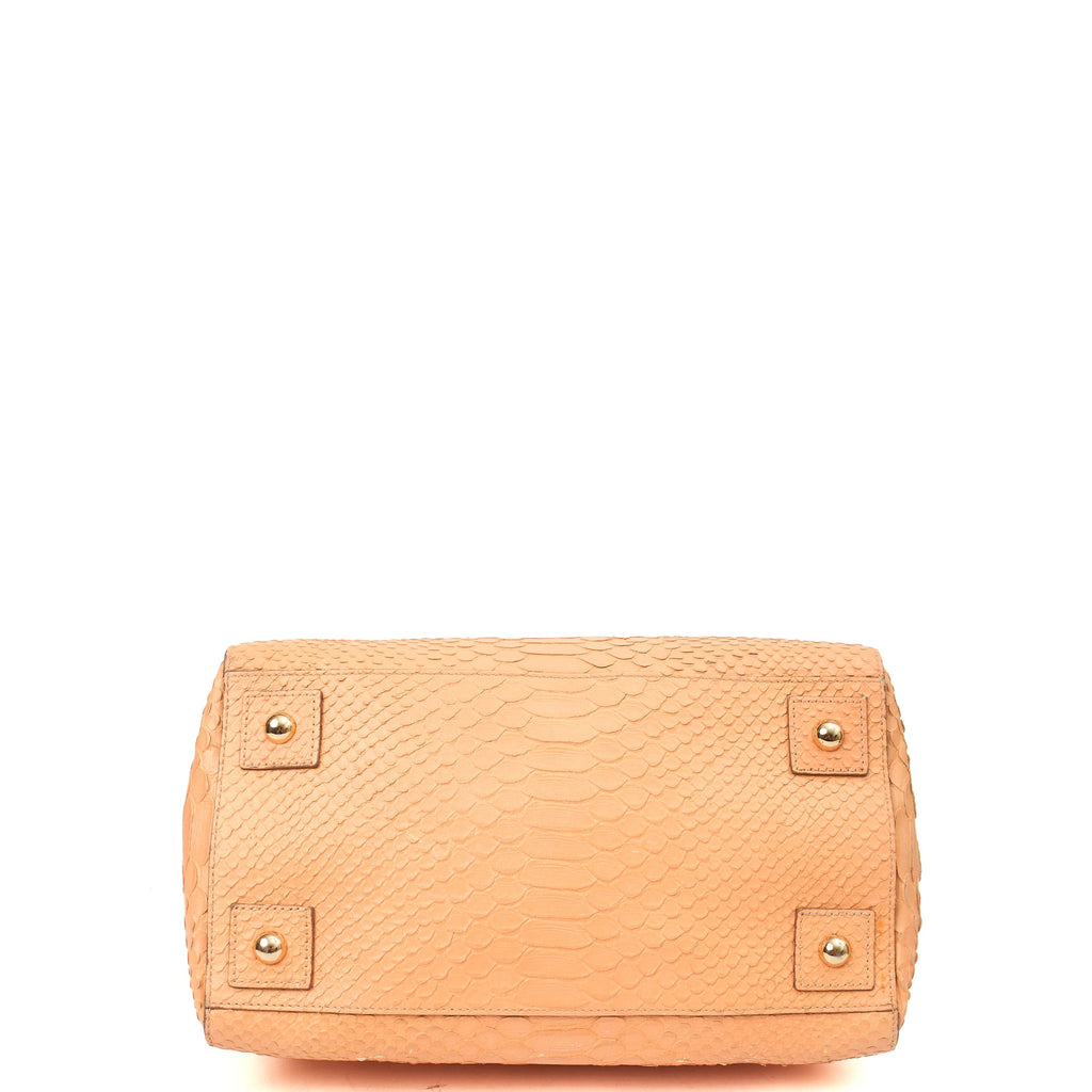 Mulberry Tote Cecily Tote in Coral Orange, Exotic Effect Leather