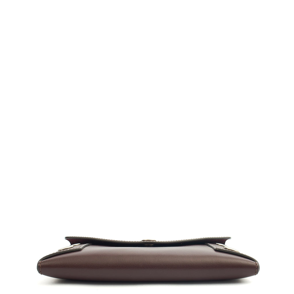 Mulberry Clutch Studded Pouch in Oxblood, Leather
