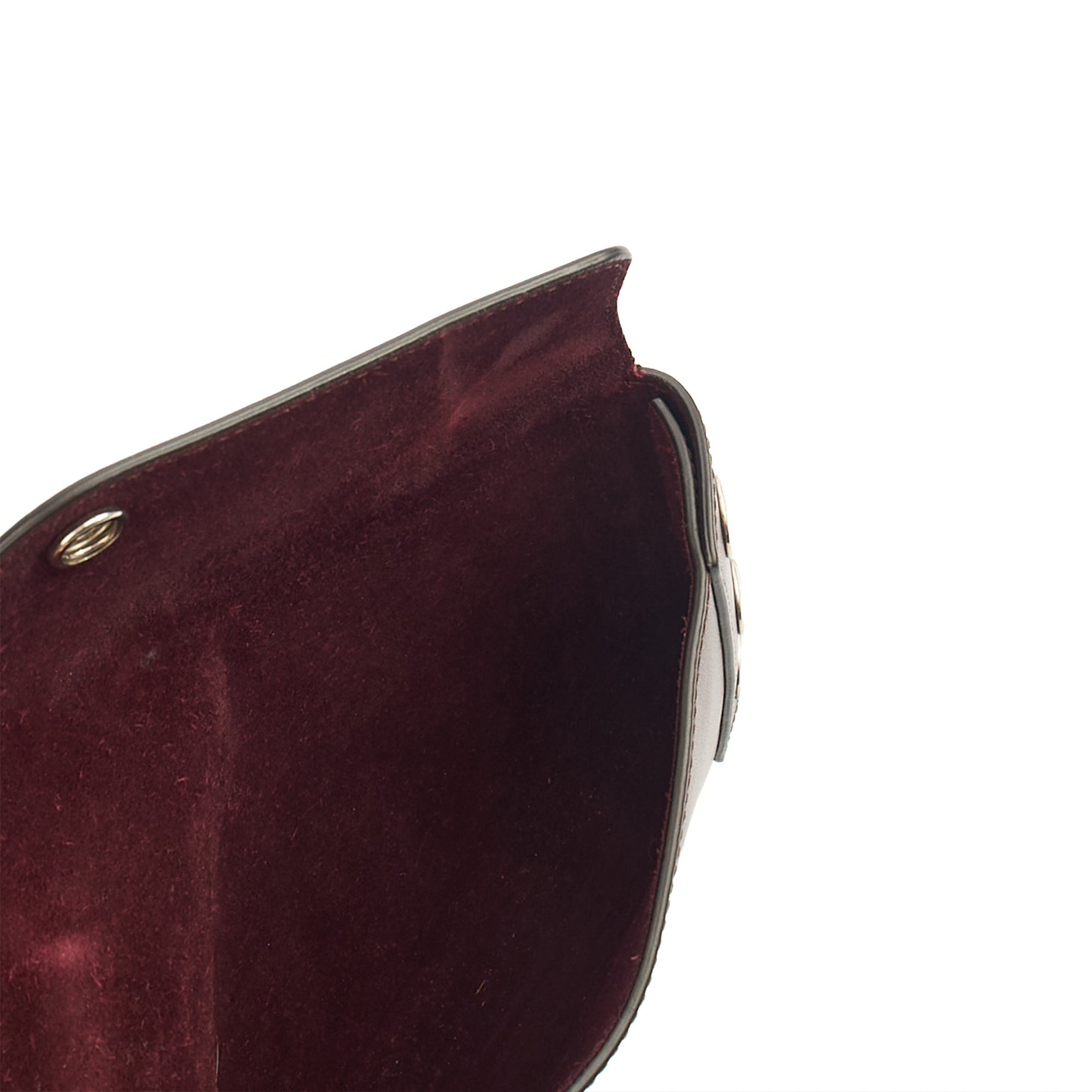 Mulberry Clutch Studded Pouch in Oxblood, Leather