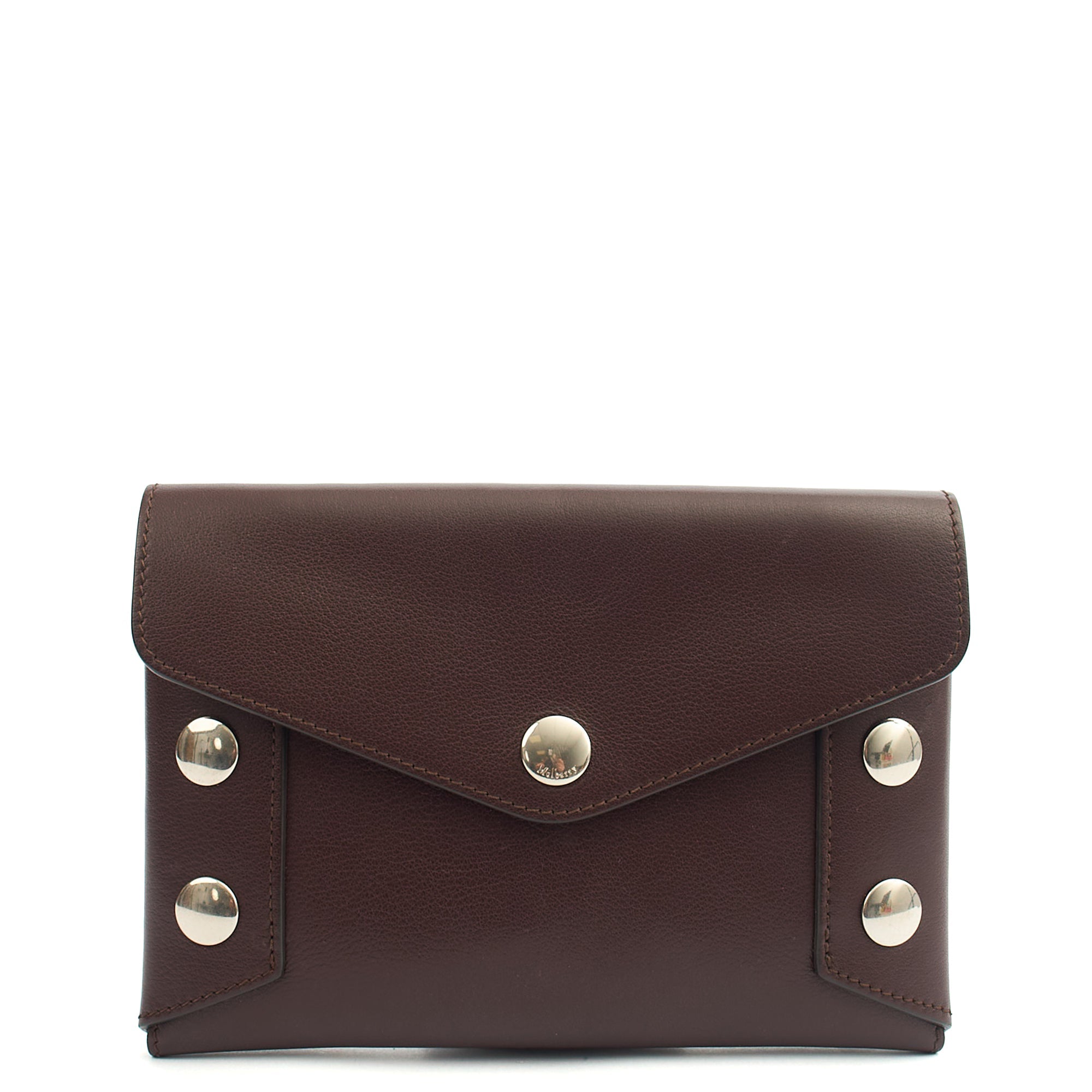 Mulberry Clutch Studded Pouch in Oxblood, Leather