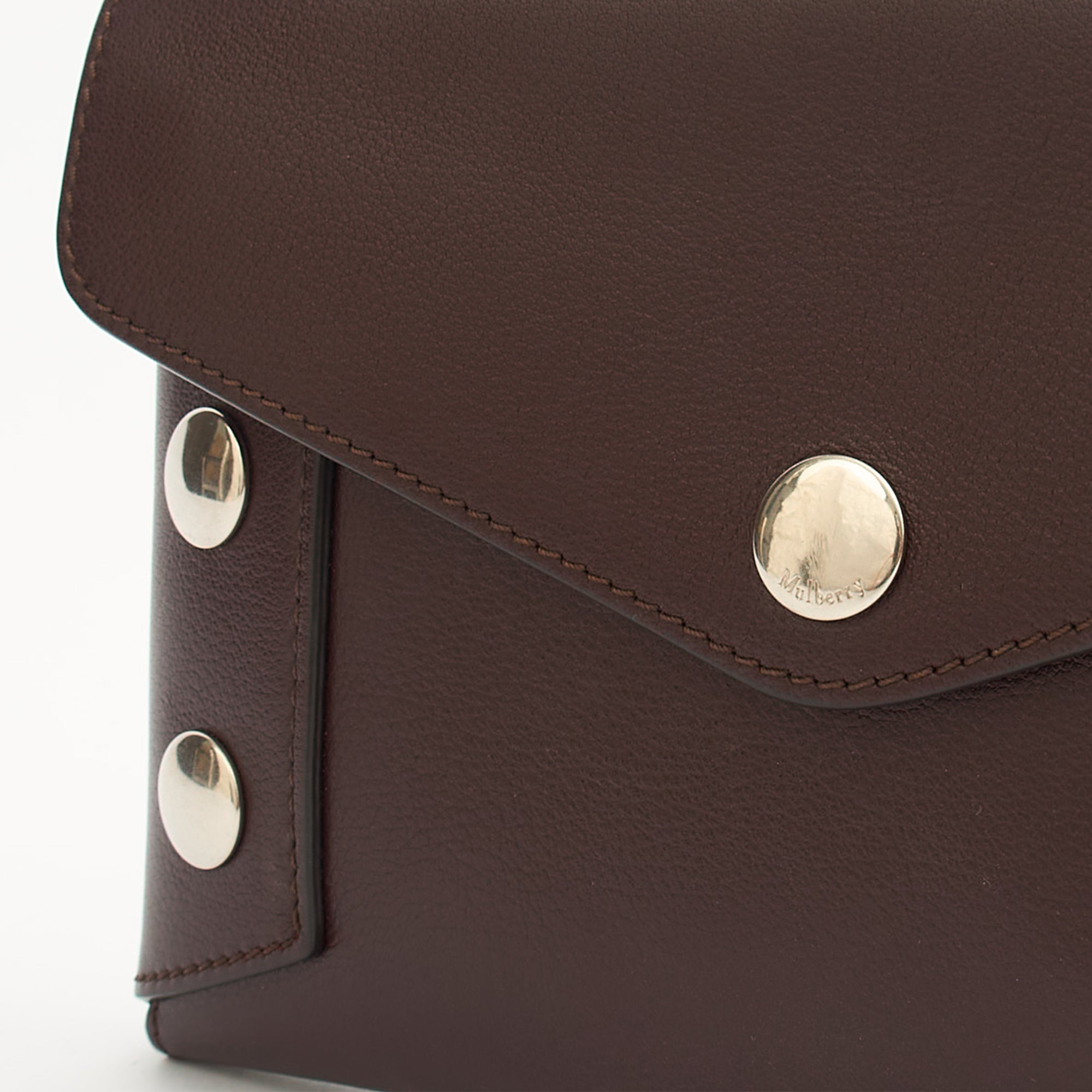 Mulberry Clutch Studded Pouch in Oxblood, Leather