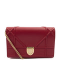 Christian Dior Clutch Diorama WOC in Burgundy, Calfskin