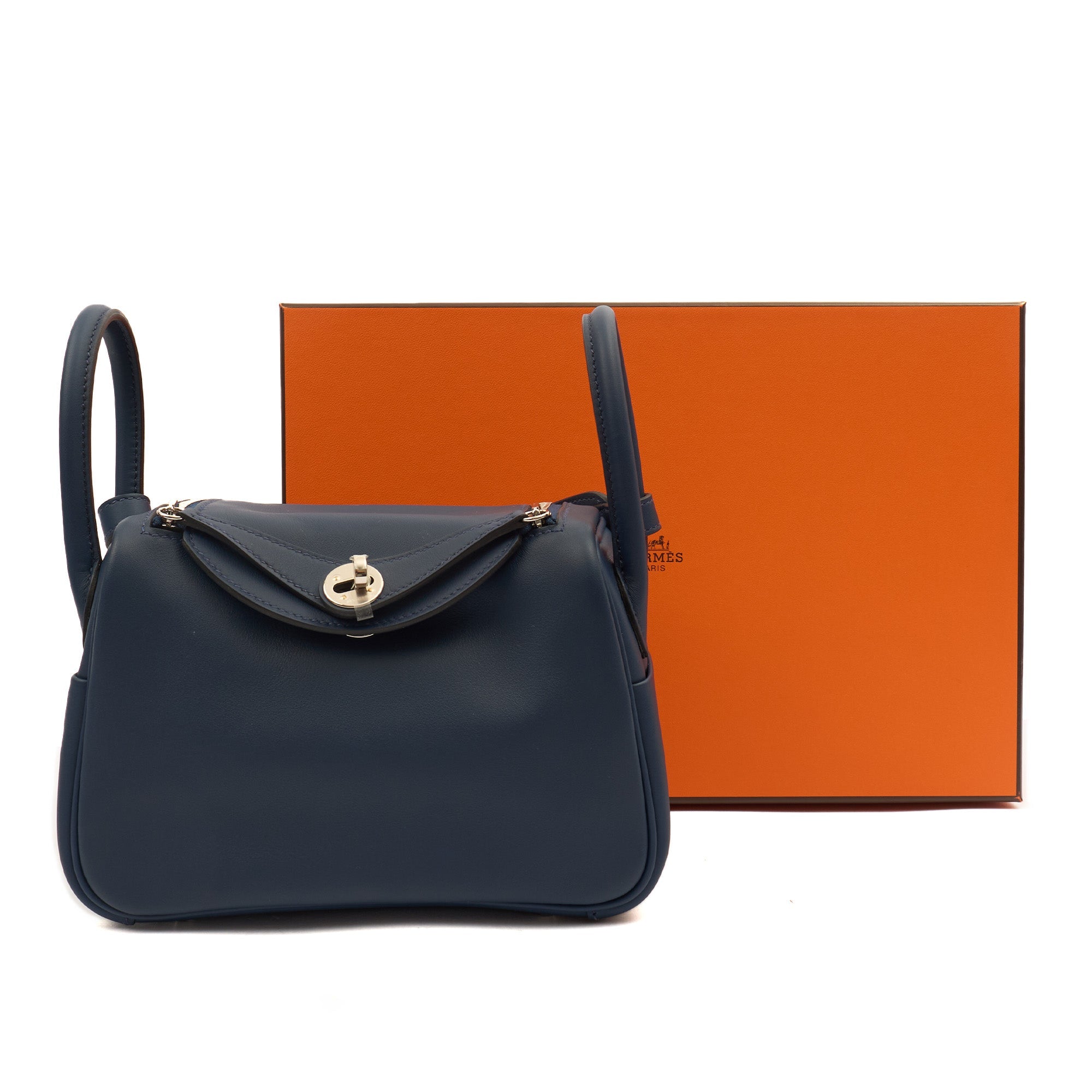 Hermes Cross Body Lindy - Mini in Bleu Encre, Swift (Gulli35) Leather