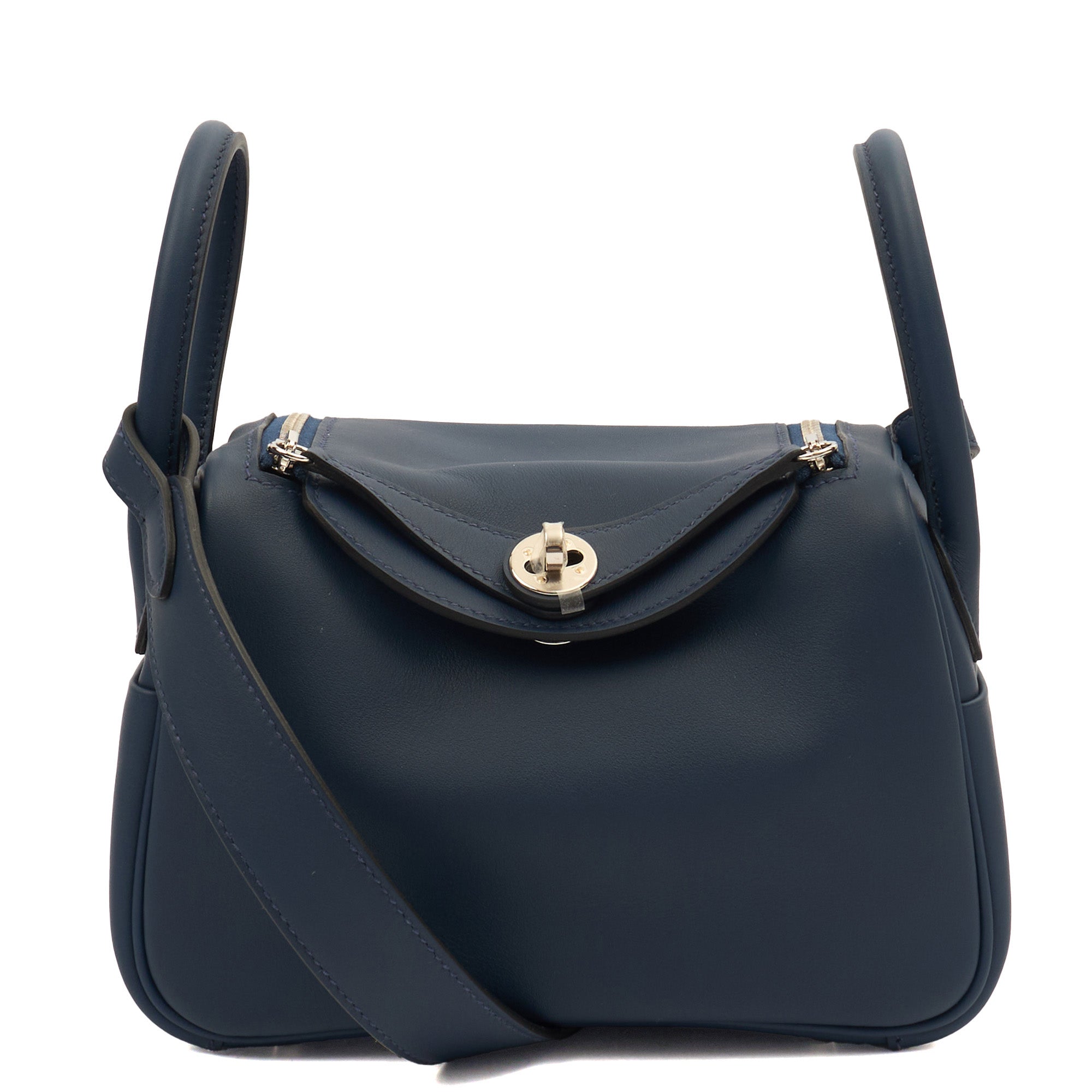 Hermes Cross Body Lindy - Mini in Bleu Encre, Swift (Gulli35) Leather