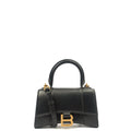 Balenciaga Cross Body Hourglass Top Handle XS in Black, Leather