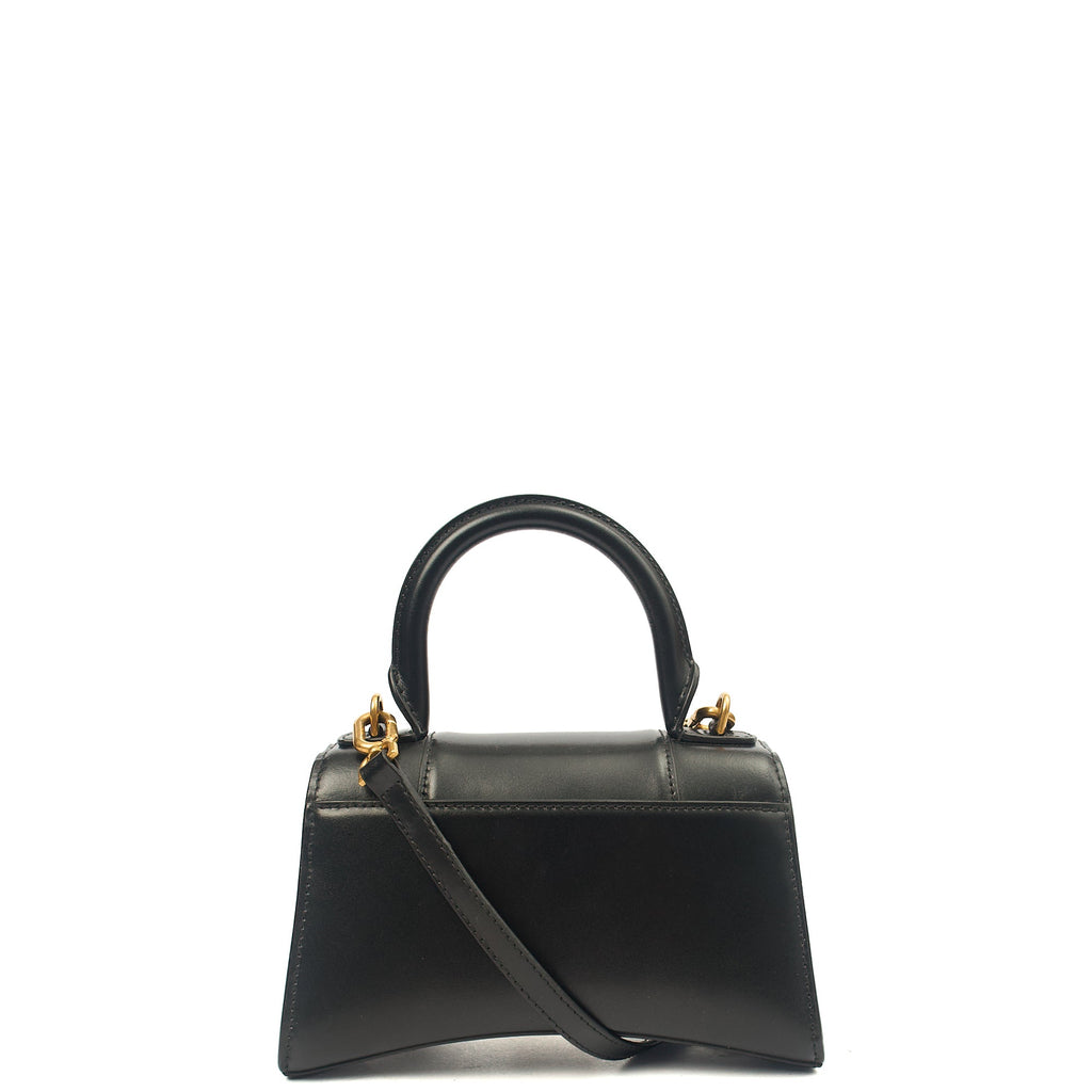 Balenciaga Cross Body Hourglass Top Handle XS in Black, Leather