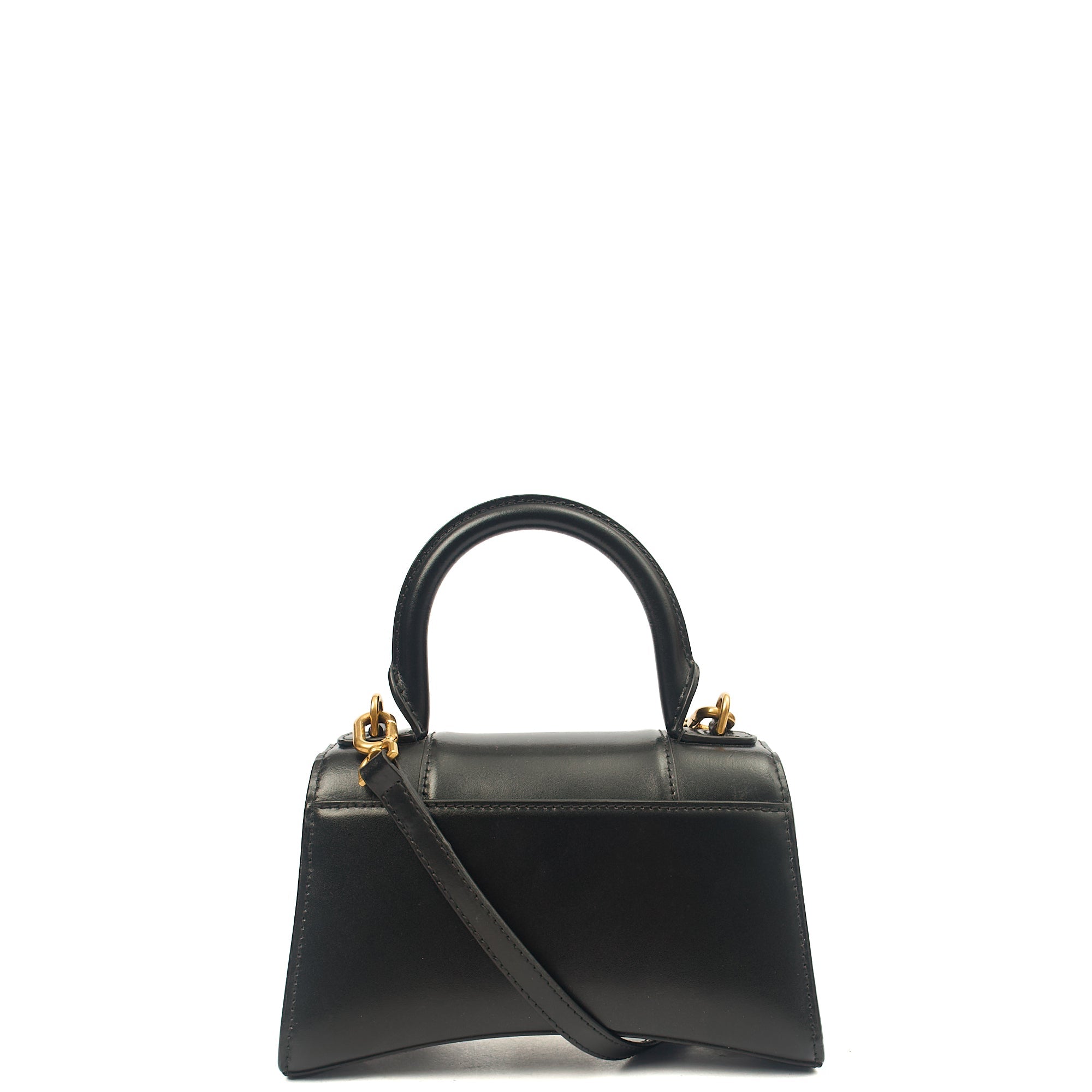 Balenciaga Cross Body Hourglass Top Handle XS in Black, Leather
