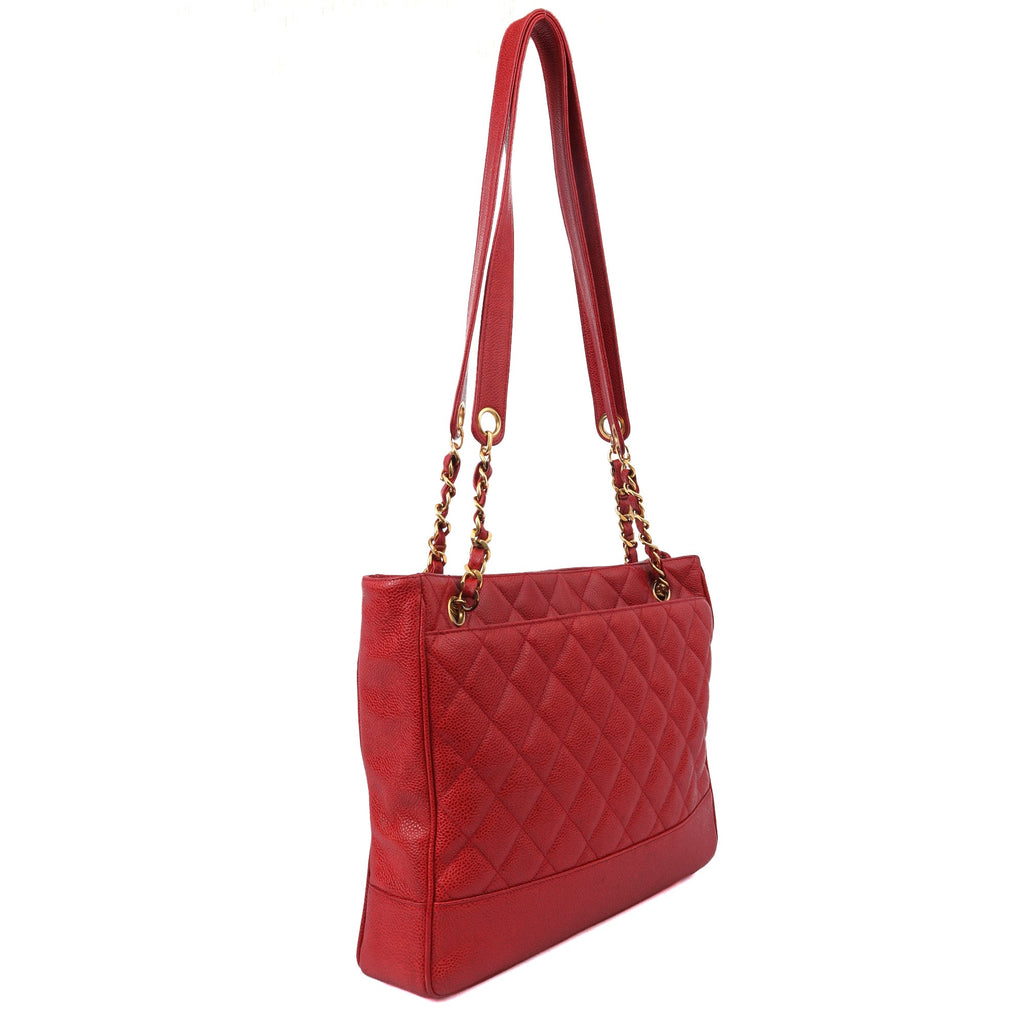Chanel Tote Tote in Red, Caviar Leather