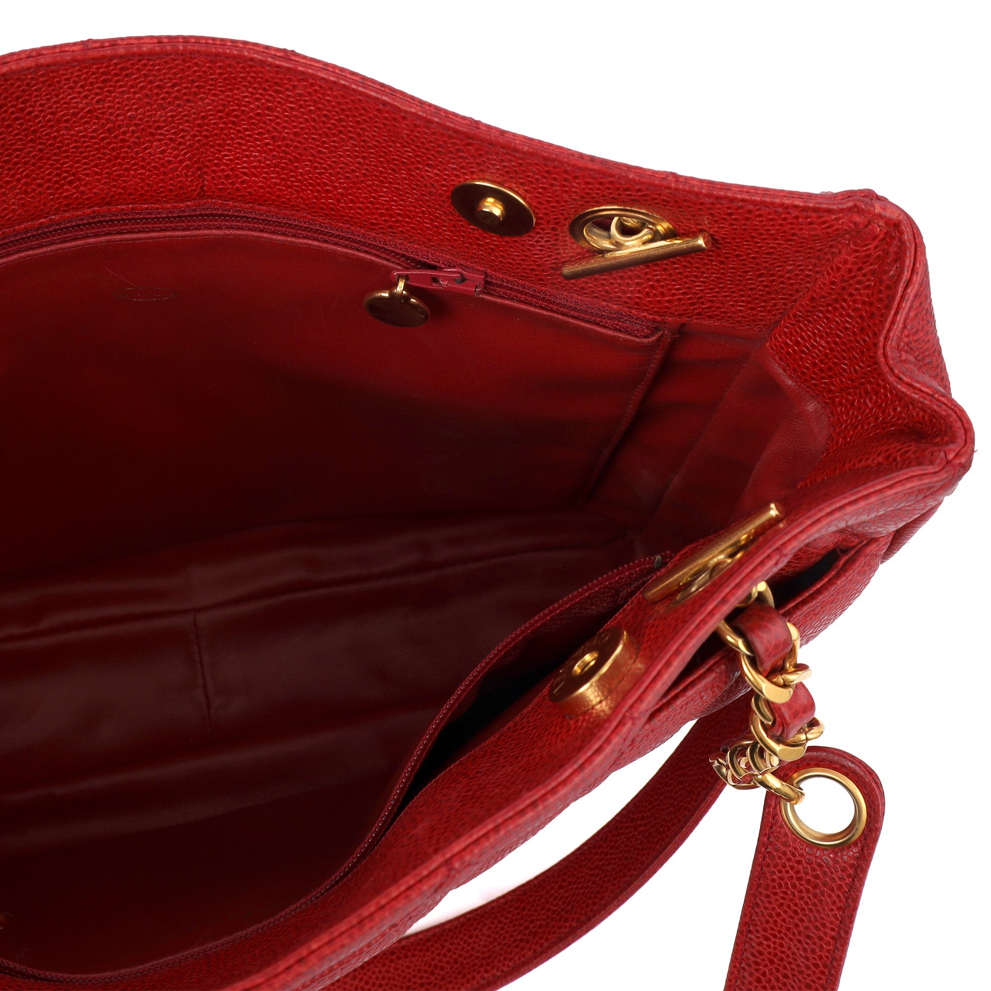 Chanel Tote Tote in Red, Caviar Leather