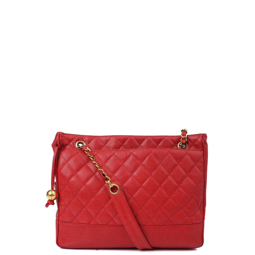 Chanel Tote Tote in Red, Caviar Leather