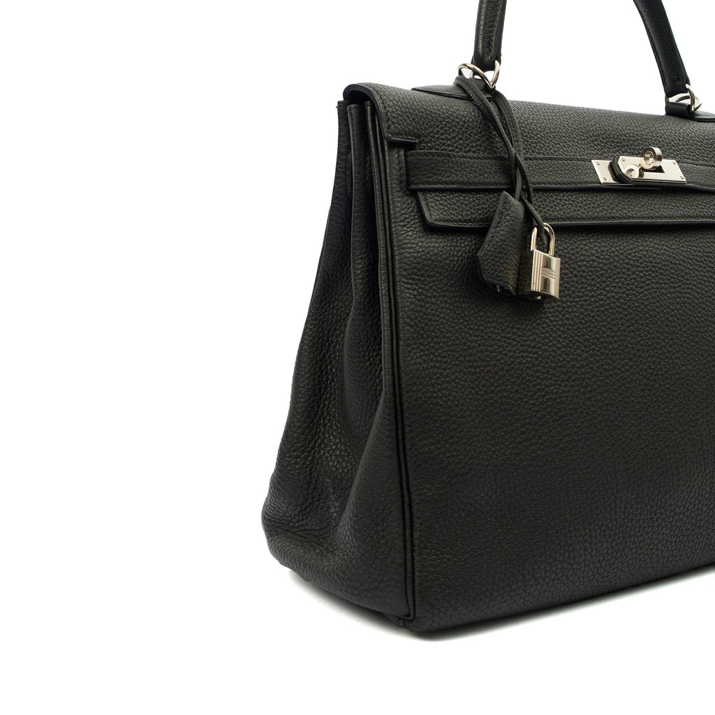 Hermes Cross Body Kelly 35 in Black, Togo Leather