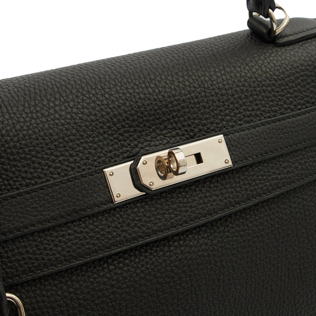 Hermes Cross Body Kelly 35 in Black, Togo Leather
