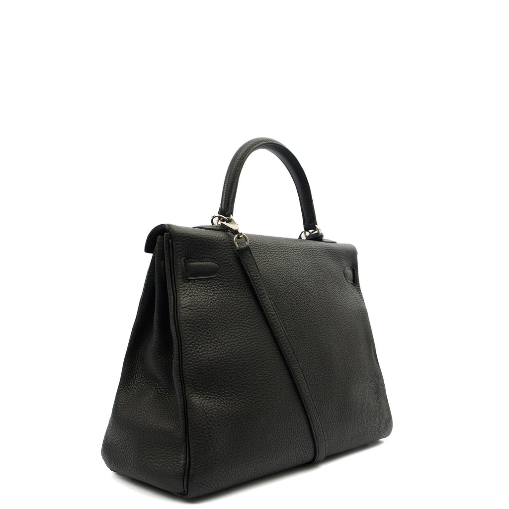 Hermes Cross Body Kelly 35 in Black, Togo Leather