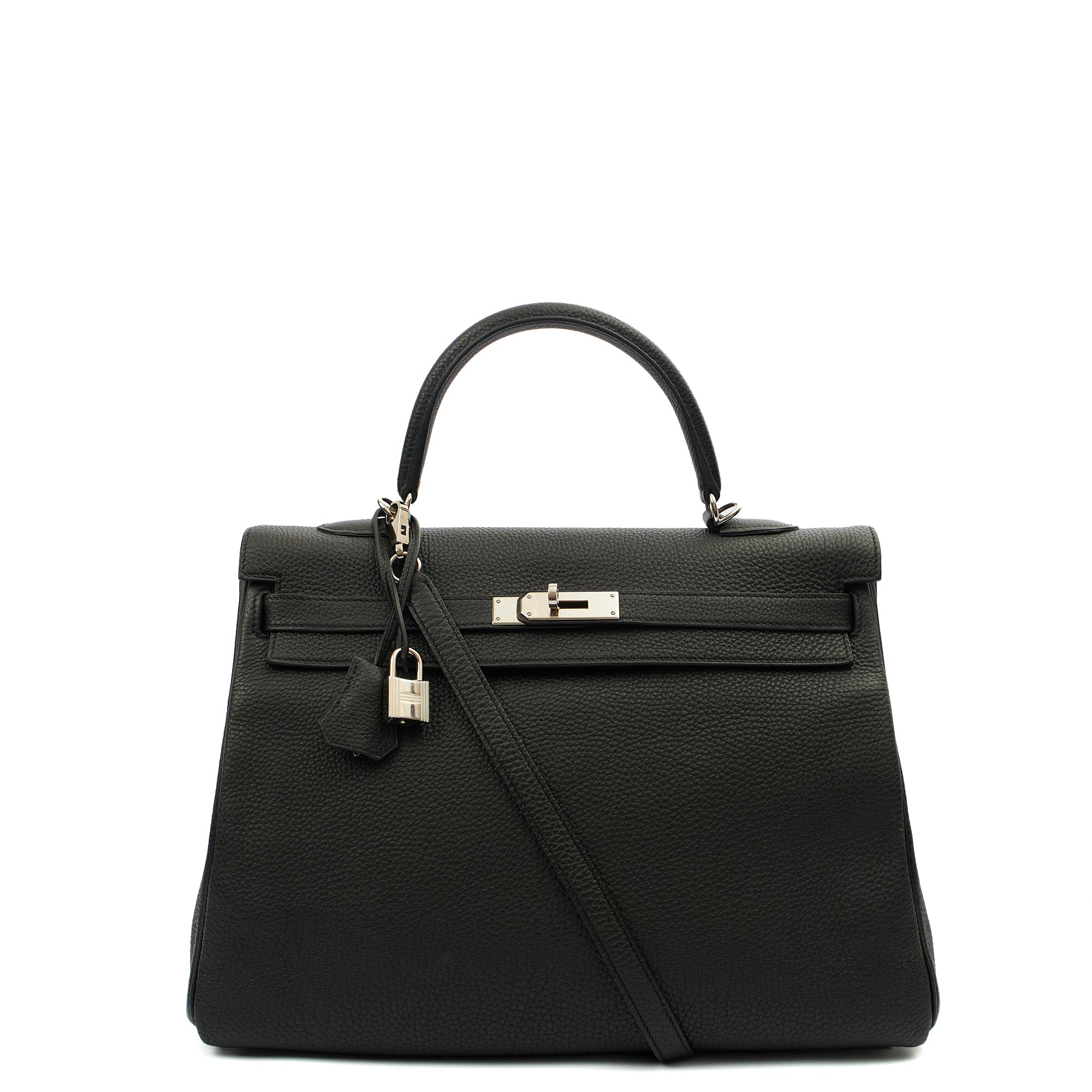 Hermes Cross Body Kelly 35 in Black, Togo Leather