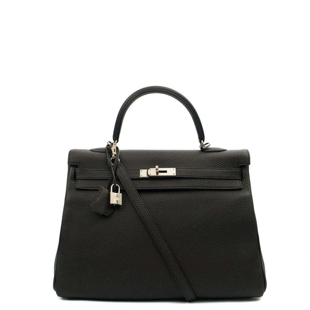 Hermes Cross Body Kelly 35 in Black, Togo Leather