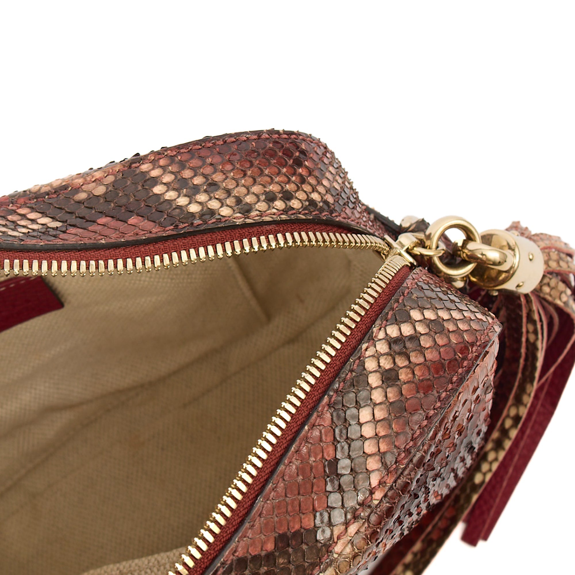 Gucci Shoulder Bag Soho  Disco Bag - Small in Red, Exotic Effect Leather