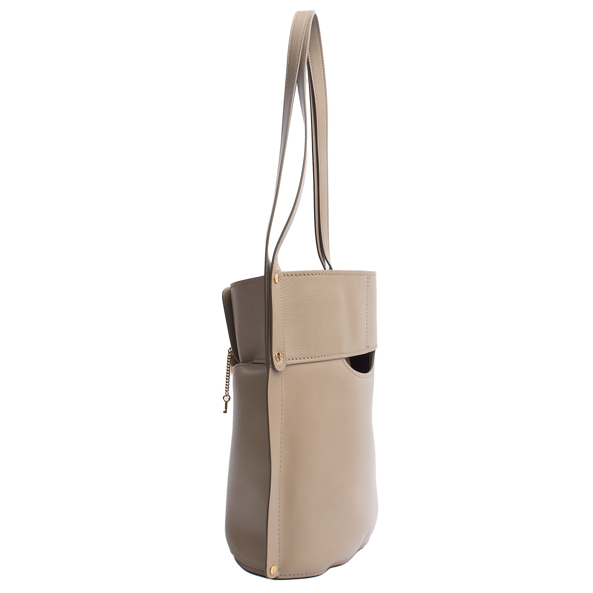 Chloe Shoulder Bag Tote in Neutral, Leather