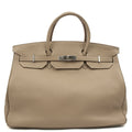 Hermes Tote Birkin 40 in Gris Tourterelle, Clemence Leather