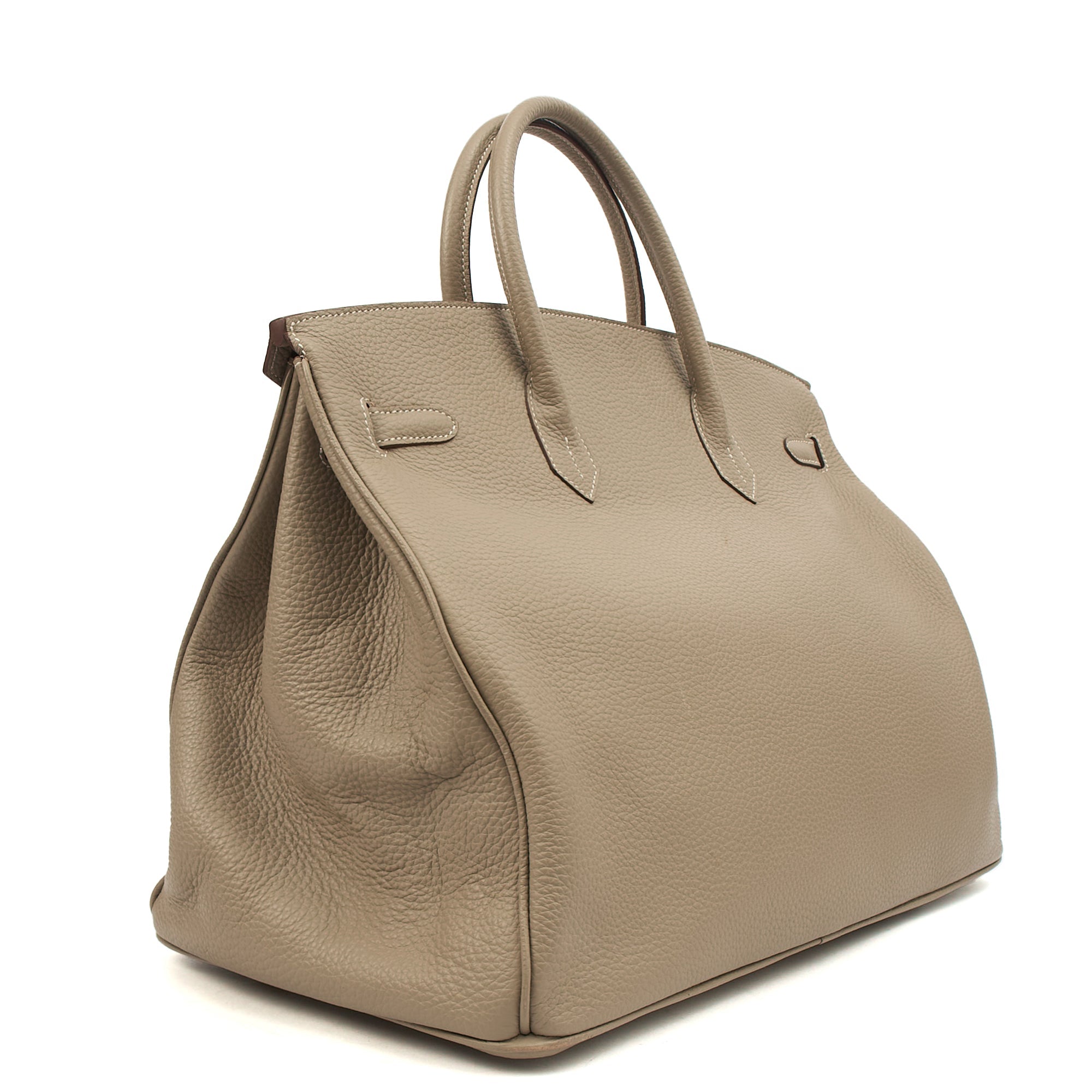 Hermes Tote Birkin 40 in Gris Tourterelle, Clemence Leather