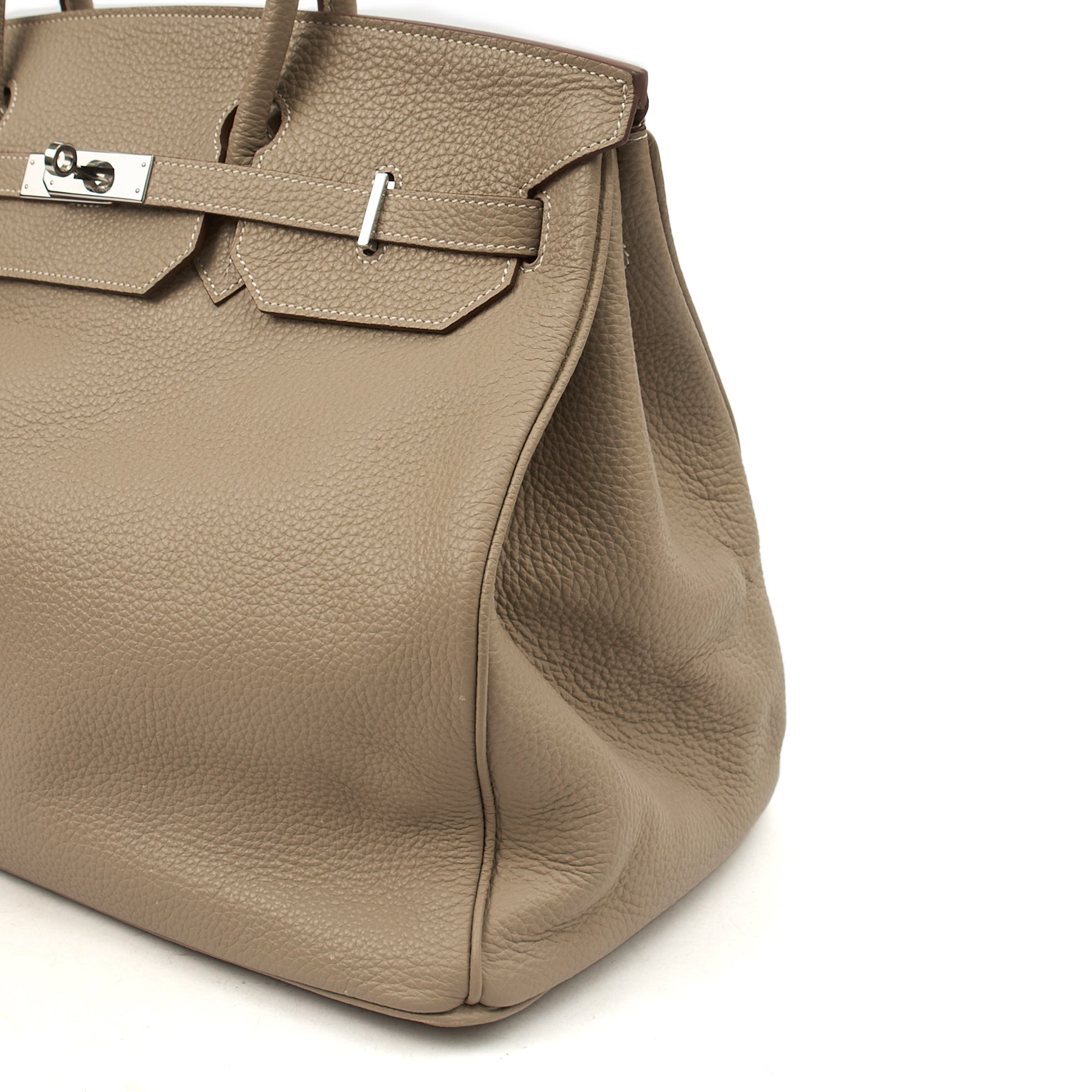 Hermes Tote Birkin 40 in Gris Tourterelle, Clemence Leather