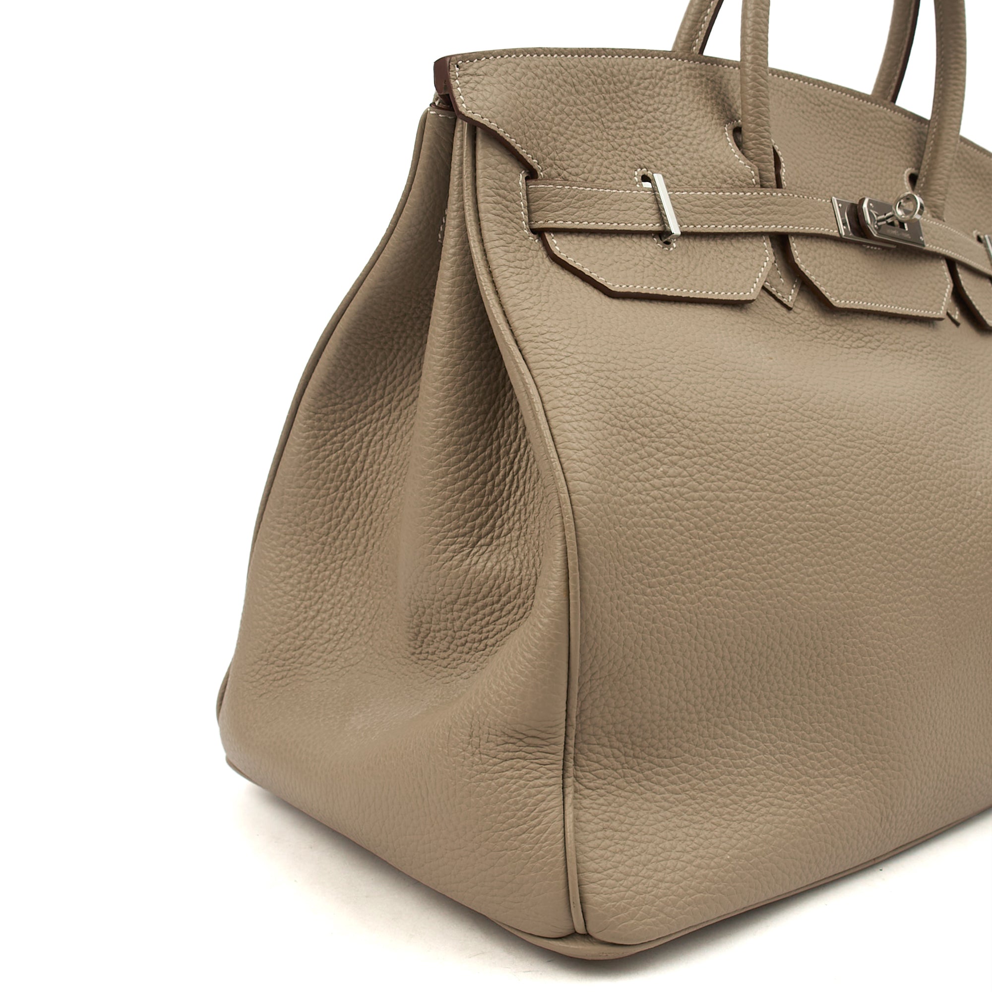 Hermes Tote Birkin 40 in Gris Tourterelle, Clemence Leather