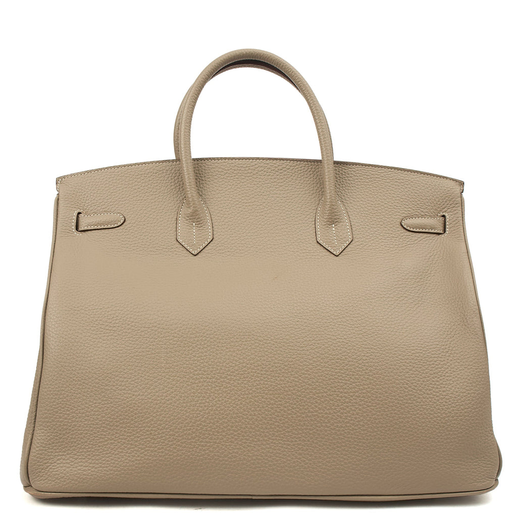 Hermes Tote Birkin 40 in Gris Tourterelle, Clemence Leather