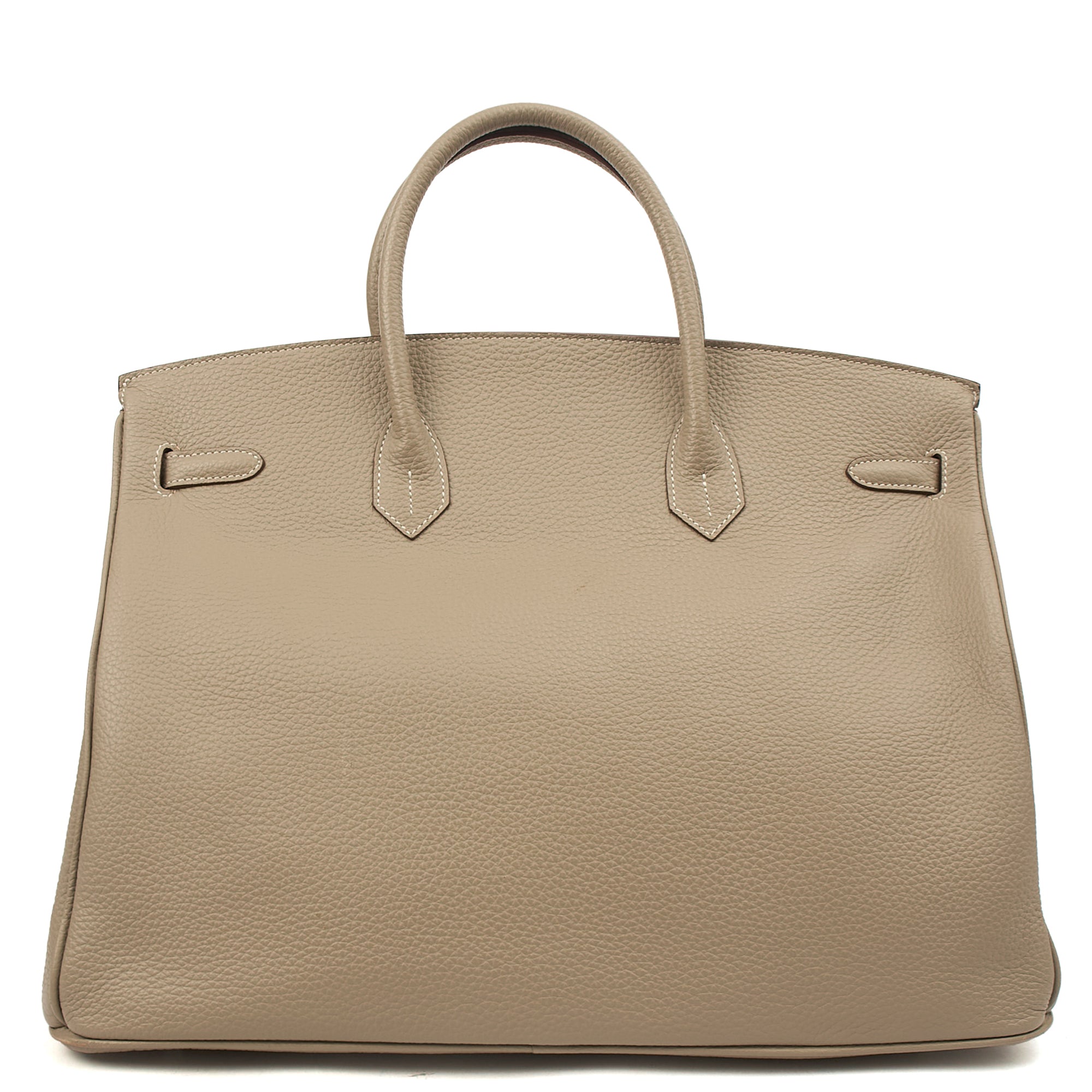 Hermes Tote Birkin 40 in Gris Tourterelle, Clemence Leather