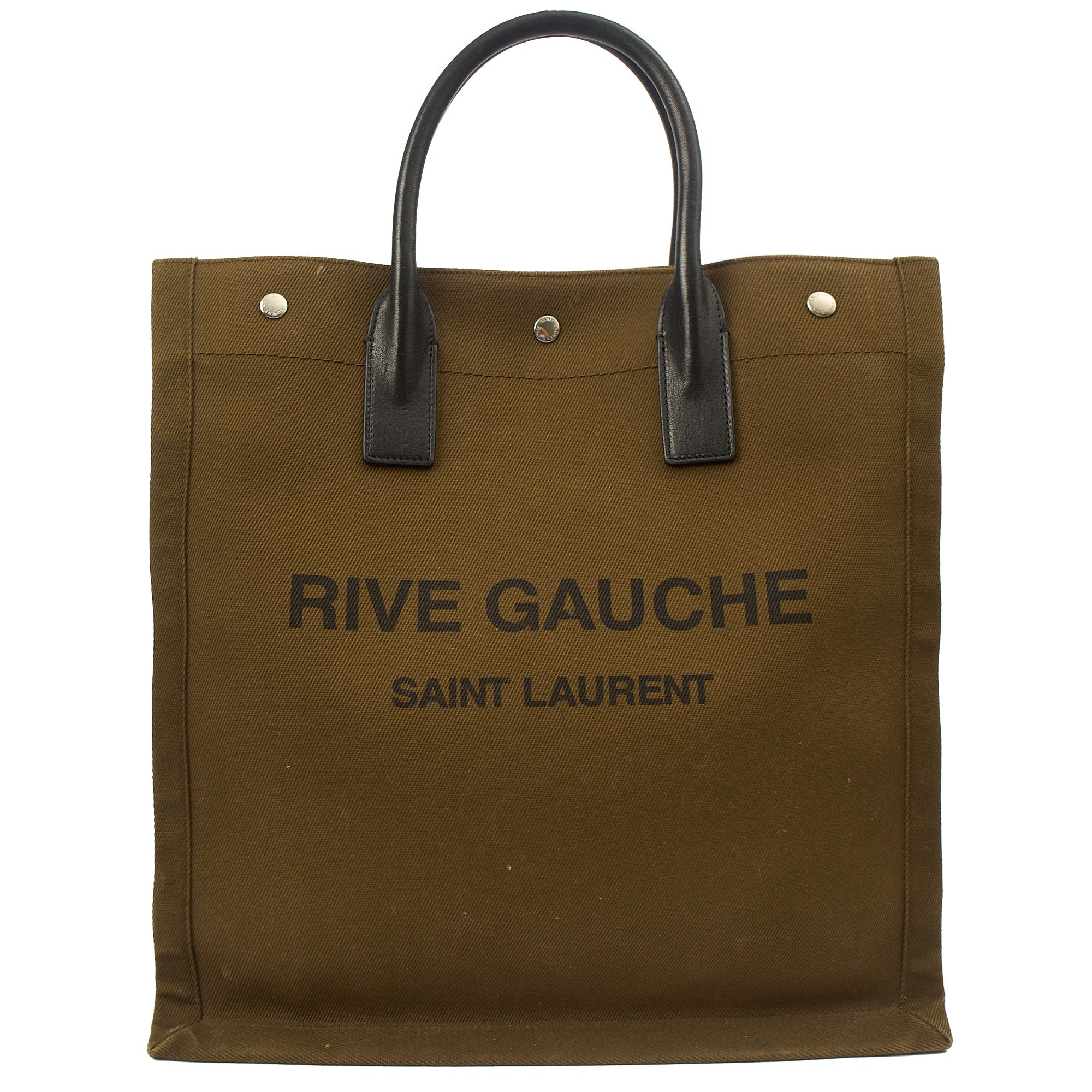 Saint Laurent Tote Rive Gauche Tote in Green, Fabric