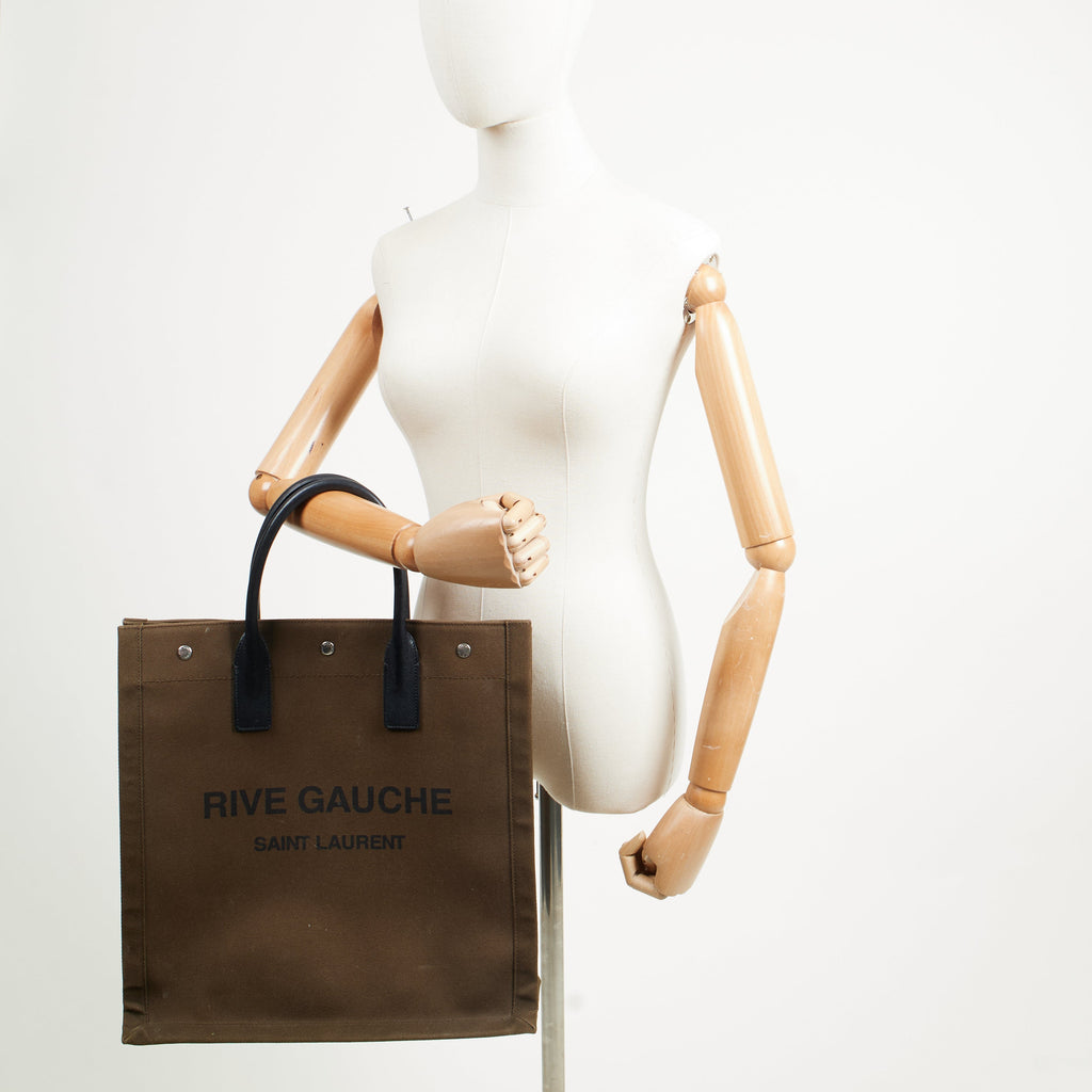 Saint Laurent Tote Rive Gauche Tote in Green, Fabric