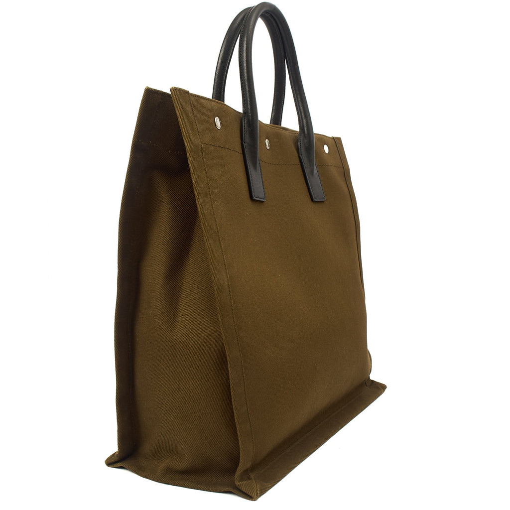 Saint Laurent Tote Rive Gauche Tote in Green, Fabric