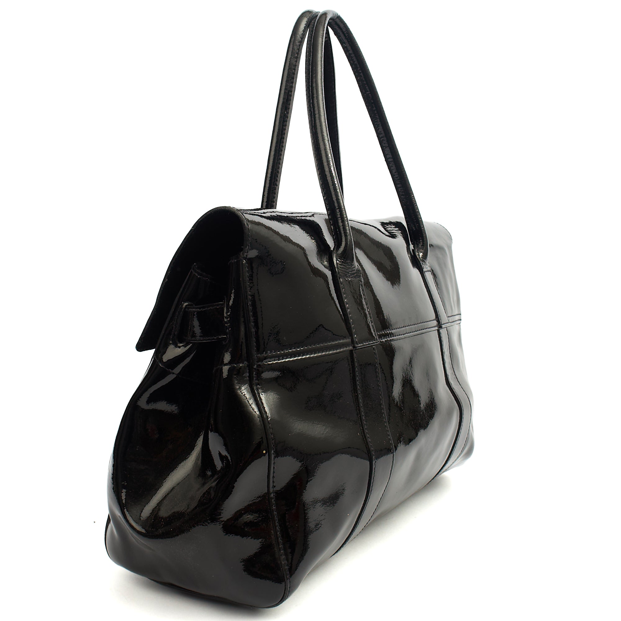 Mulberry Tote Bayswater Heritage in Black, Patent Leather