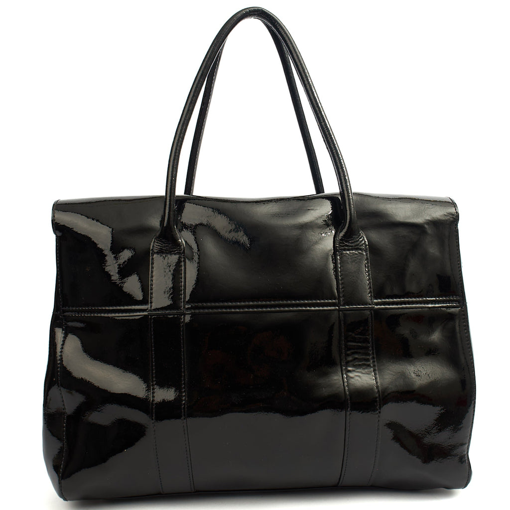 Mulberry Tote Bayswater Heritage in Black, Patent Leather