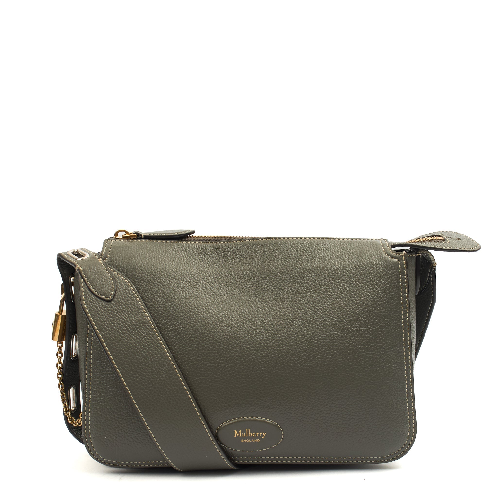 Mulberry Cross Body Billie in Grey, Calfskin Leather
