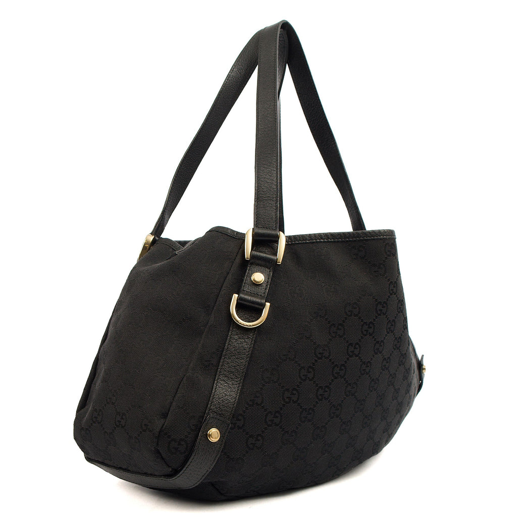 Gucci Abbey Tote in Black, GG Canvas