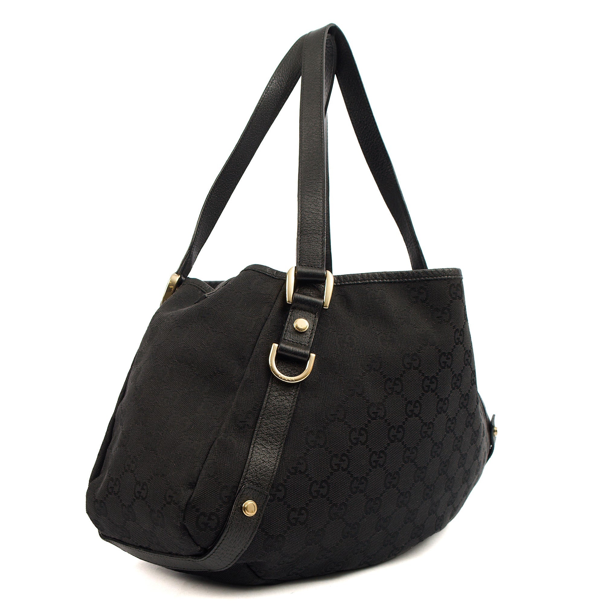 Gucci Abbey Tote in Black, GG Canvas